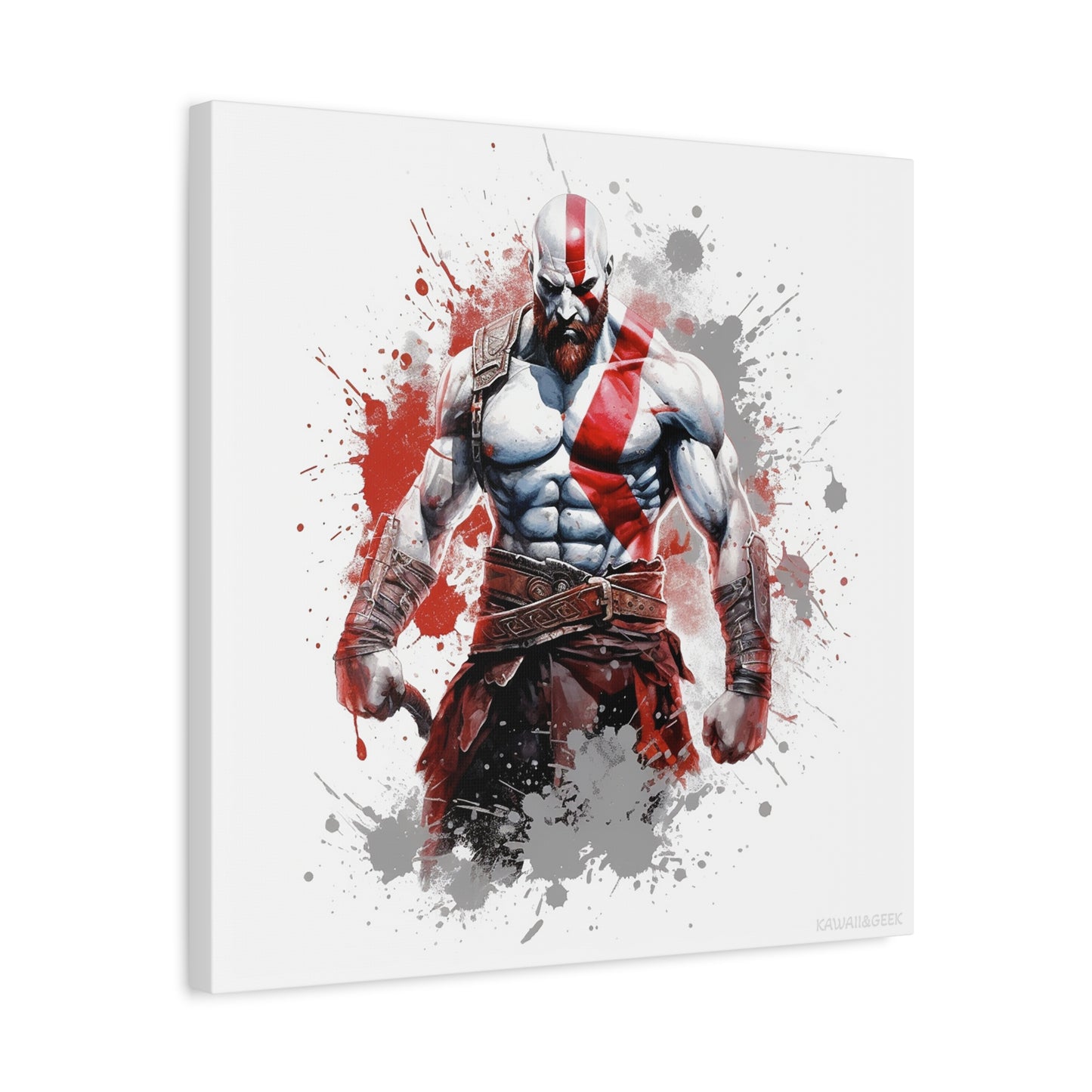 Kratos Canvas - Showcase the Fierce Warrior in Artistic Splendor - God of War