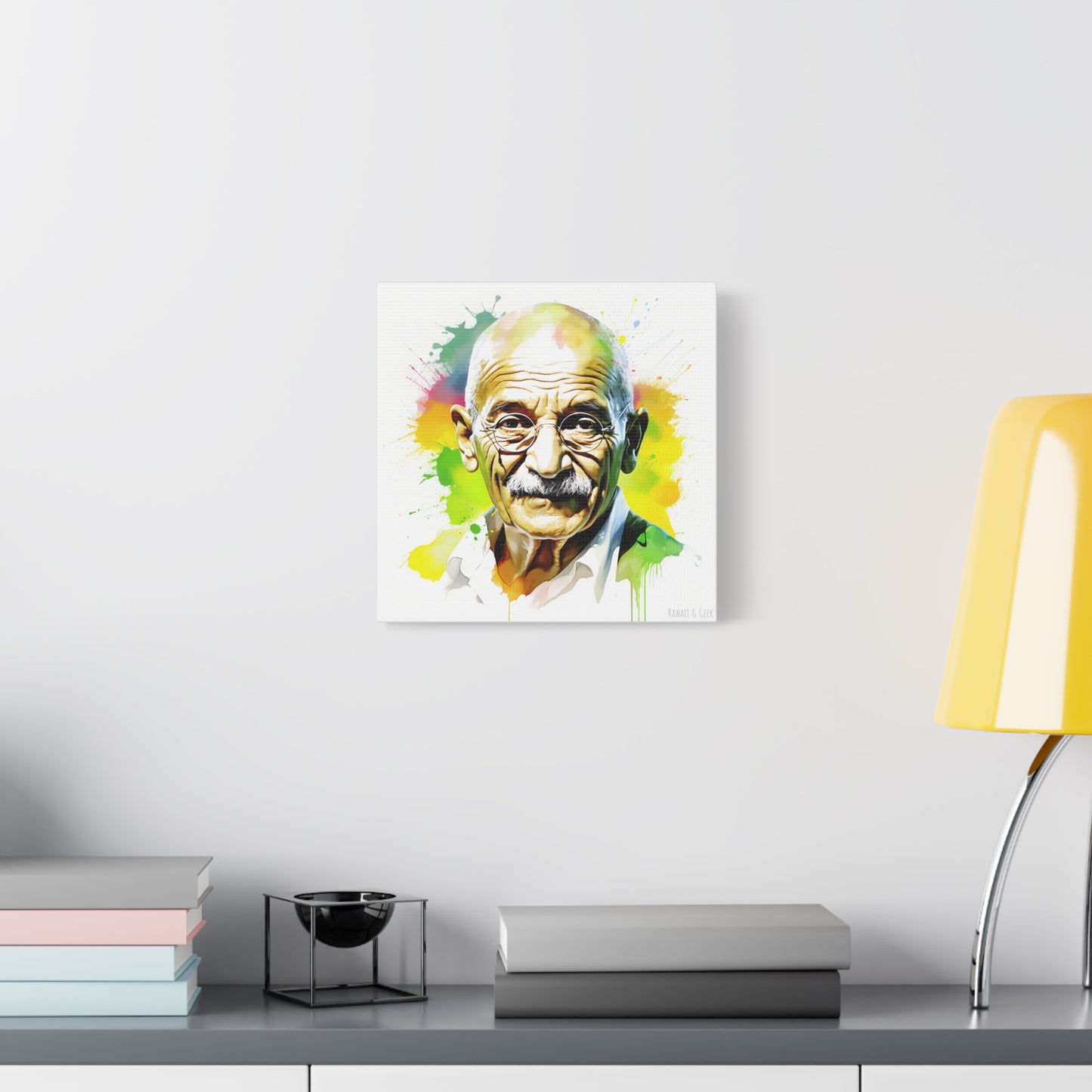 Gandhi Watercolor Tribute Cotton Canvas