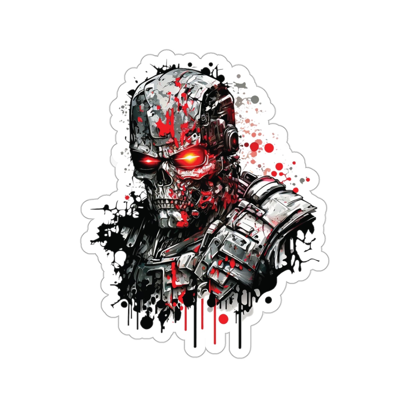 Watercolor Terminator T-800 Sticker - Add Some Unique and Scary Style to Your Tech