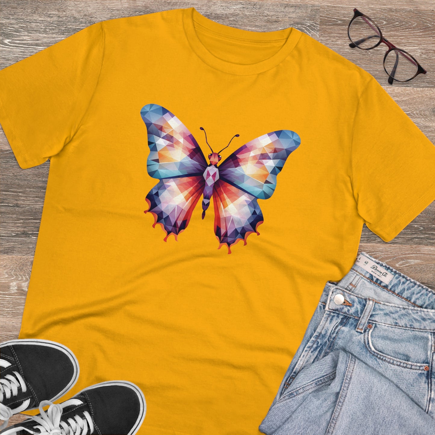 Butterfly Polygonal T-Shirt - Embrace Vibrant Transformation