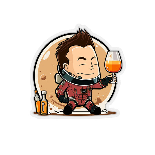 Elon Musk on Mars Sticker - Add Some Humor and Space to Your Tech