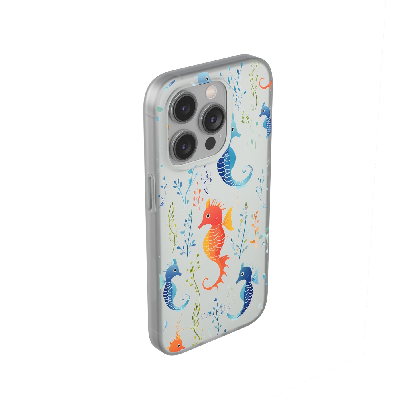 Underwater Seahorse Flexi Transparent phone Case : Dive into Cuteness!