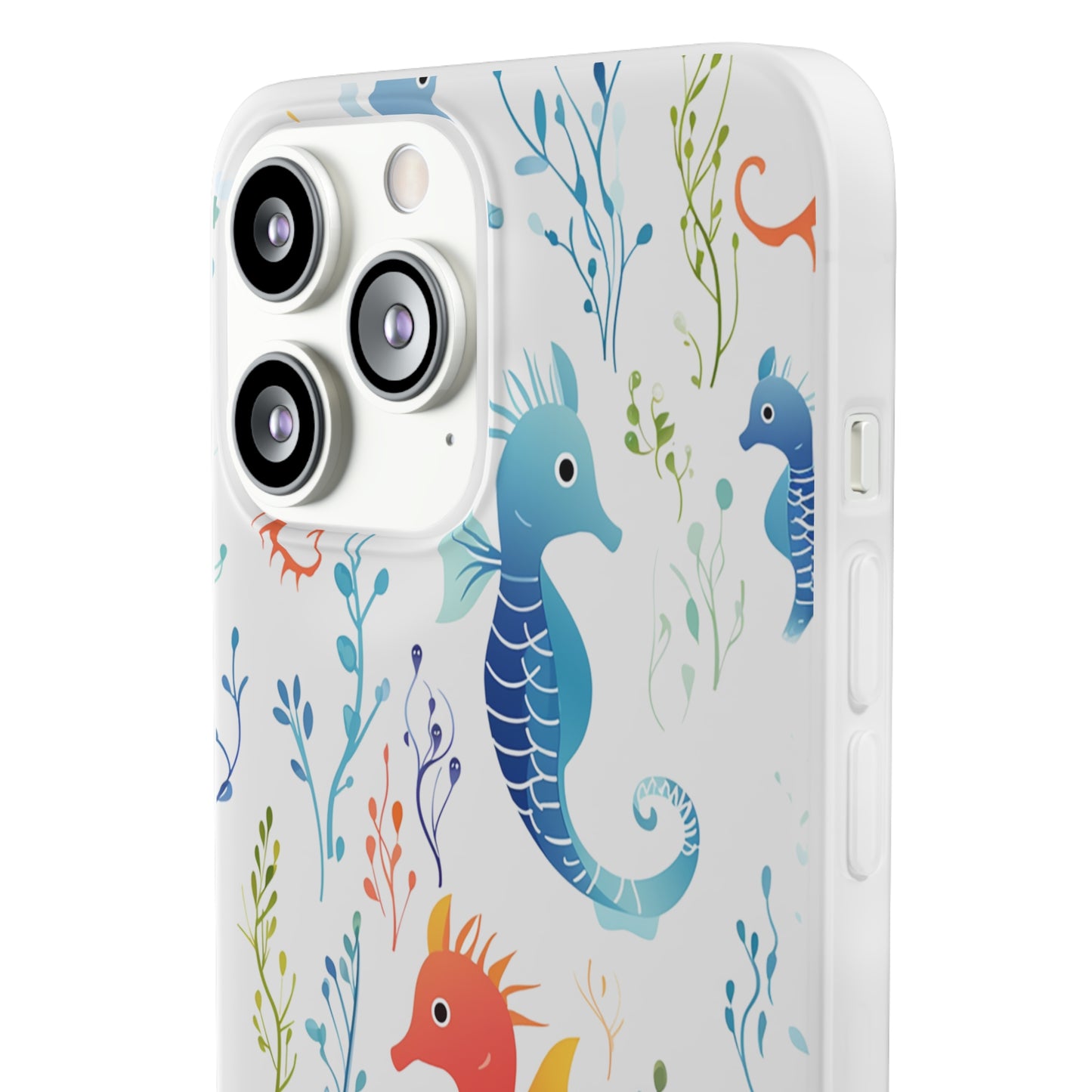 Underwater Seahorse Flexi Transparent phone Case : Dive into Cuteness!