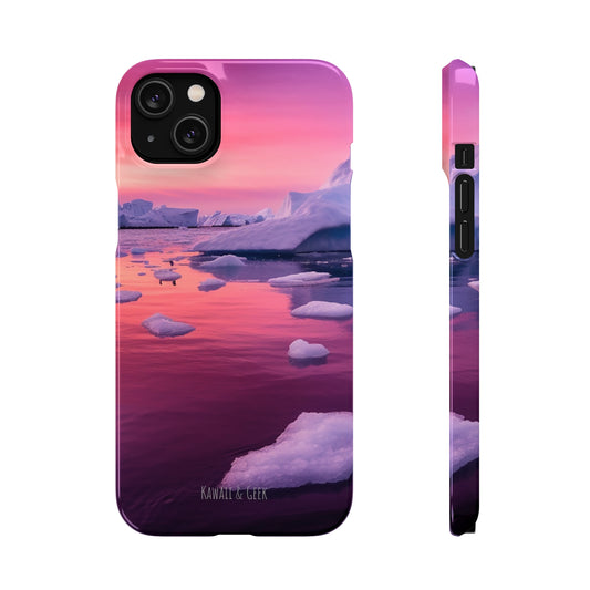 Pinky Arctic Landscape at Sunset Phone Case - Capture the Serenity of Nature on Your Device