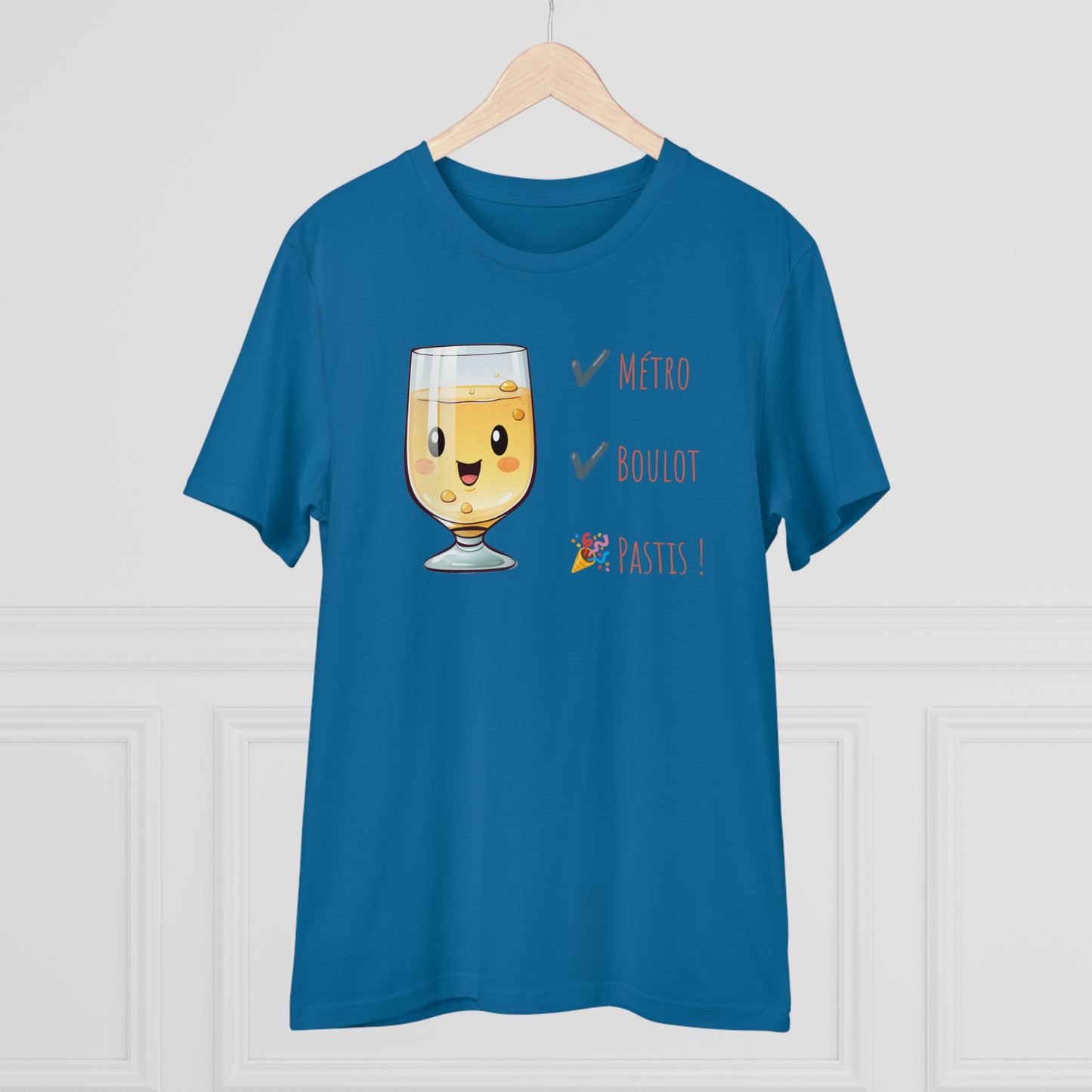 Métro, Boulot, Pastis T-Shirt - Cute Smiling Pastis Glass Design