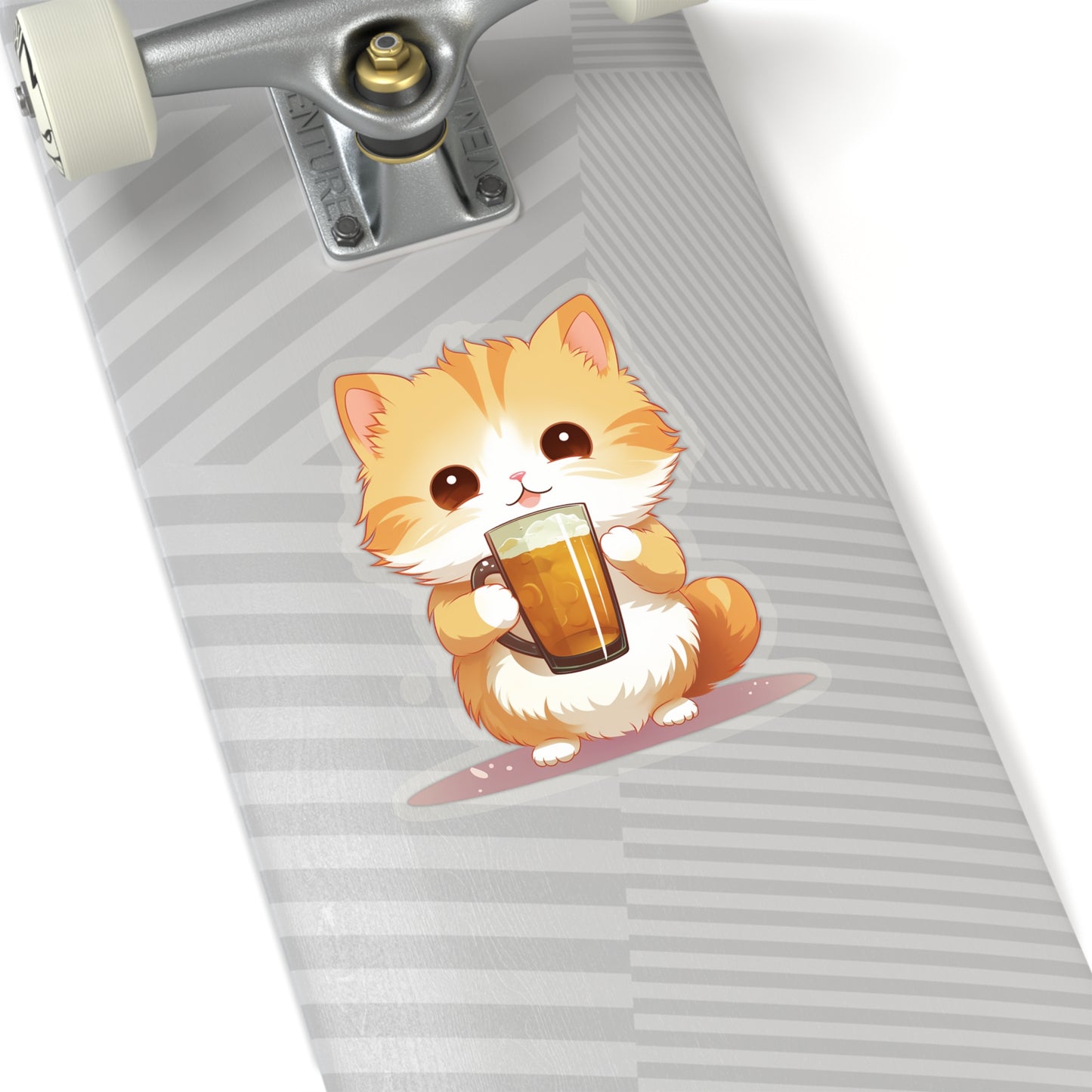 Cute Beer-Holding Cat Sticker - Add Fun and Whimsy Anywhere