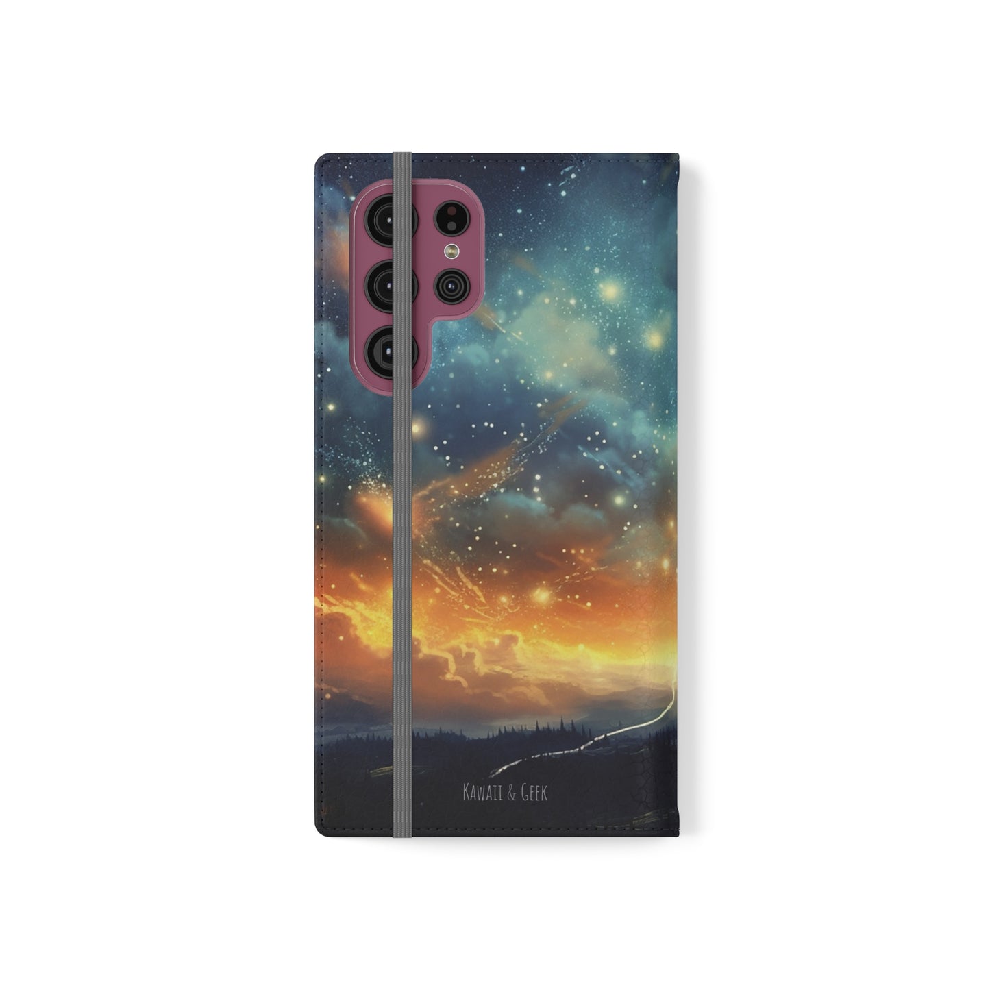 Wonderful Starry Night Flip Phone Case - Embrace the Beauty of the Night Sky