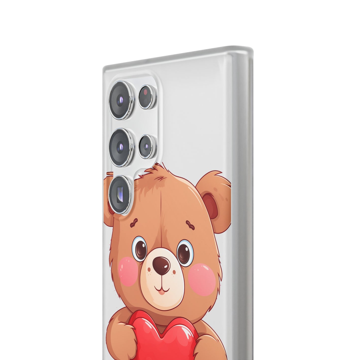 Teddy Bear Heart Phone Case - Flexi & Semi-Transparent - Valentine's Day