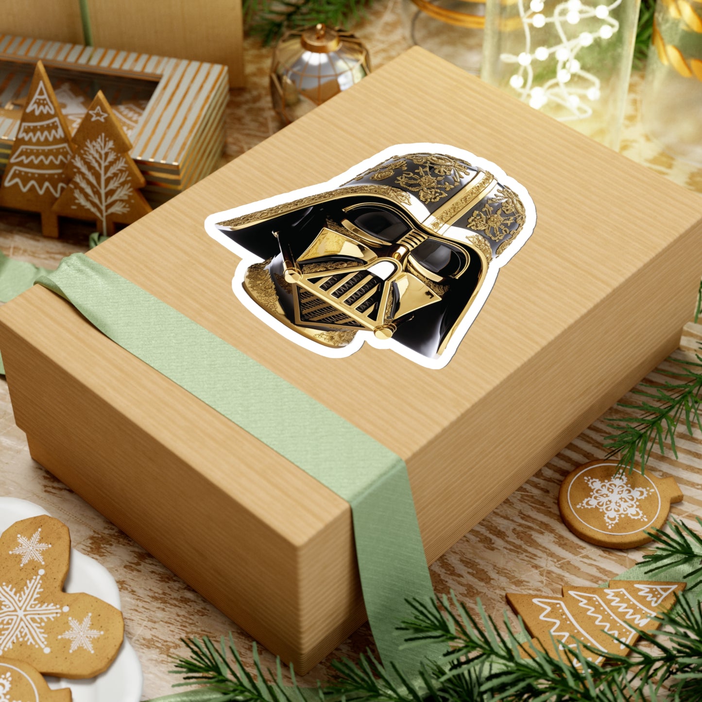 Gold Darth Vader Sticker - Unleash Imperial Grandeur - Star Wars