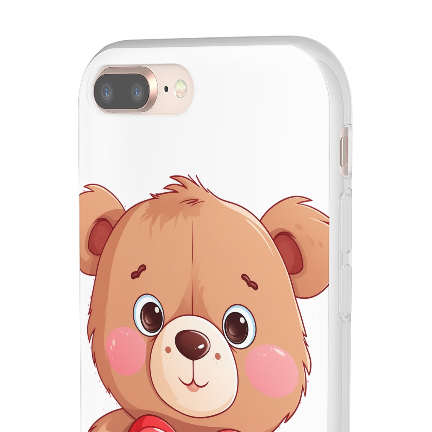 Teddy Bear Heart Phone Case - Flexi & Semi-Transparent - Valentine's Day