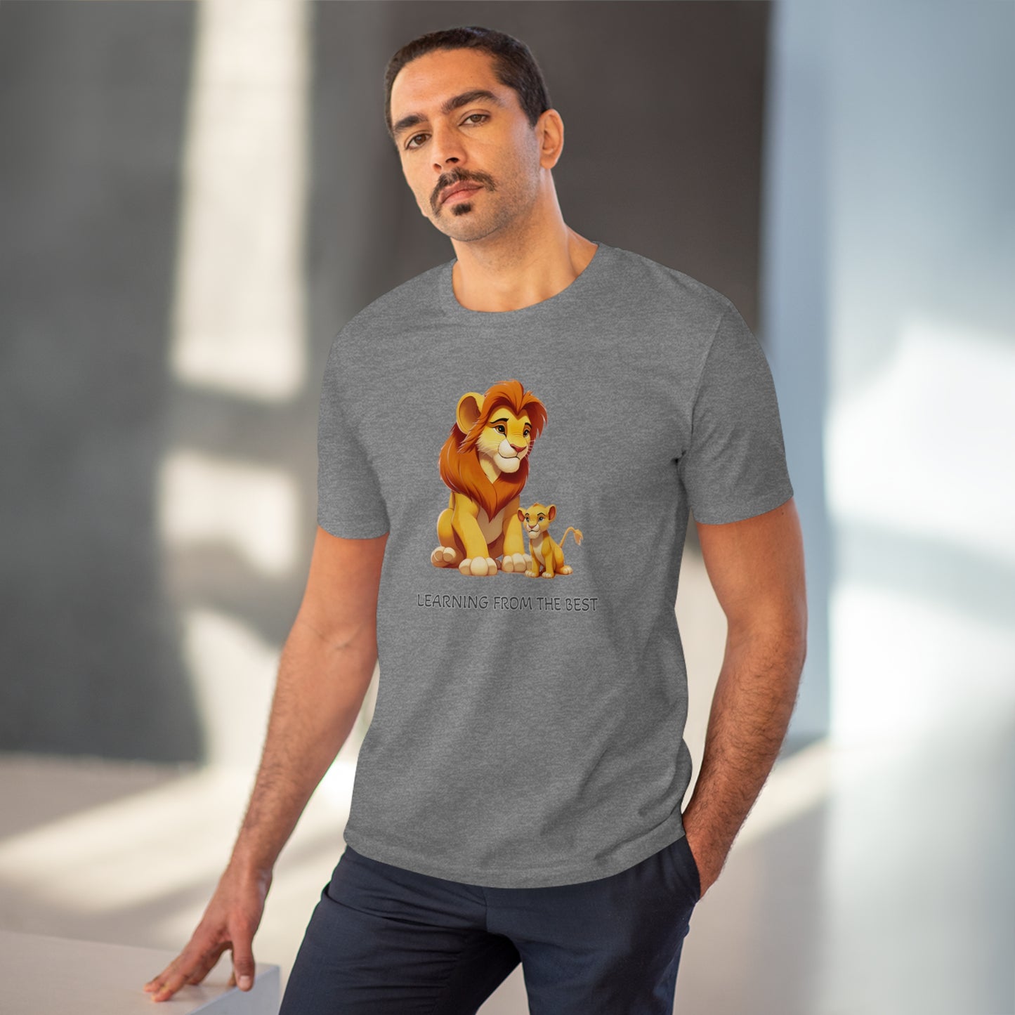 Learning from the Best - Father's Day T-Shirt - Celebrate the Bond with Mufasa and Simba in Eco-Friendly Style