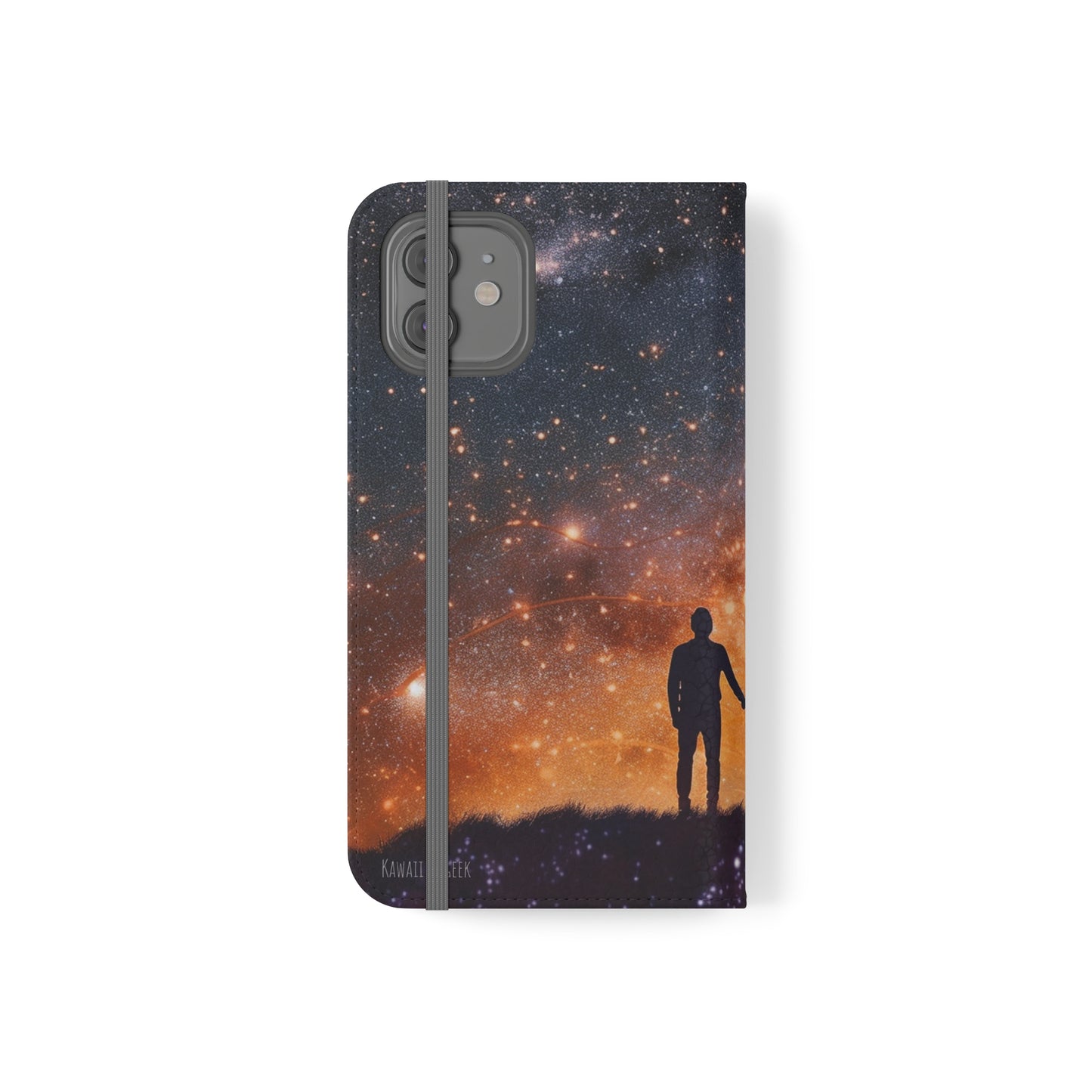 Starry Night Lovers Flip Phone Case - Embrace the Beauty of the Night Sky