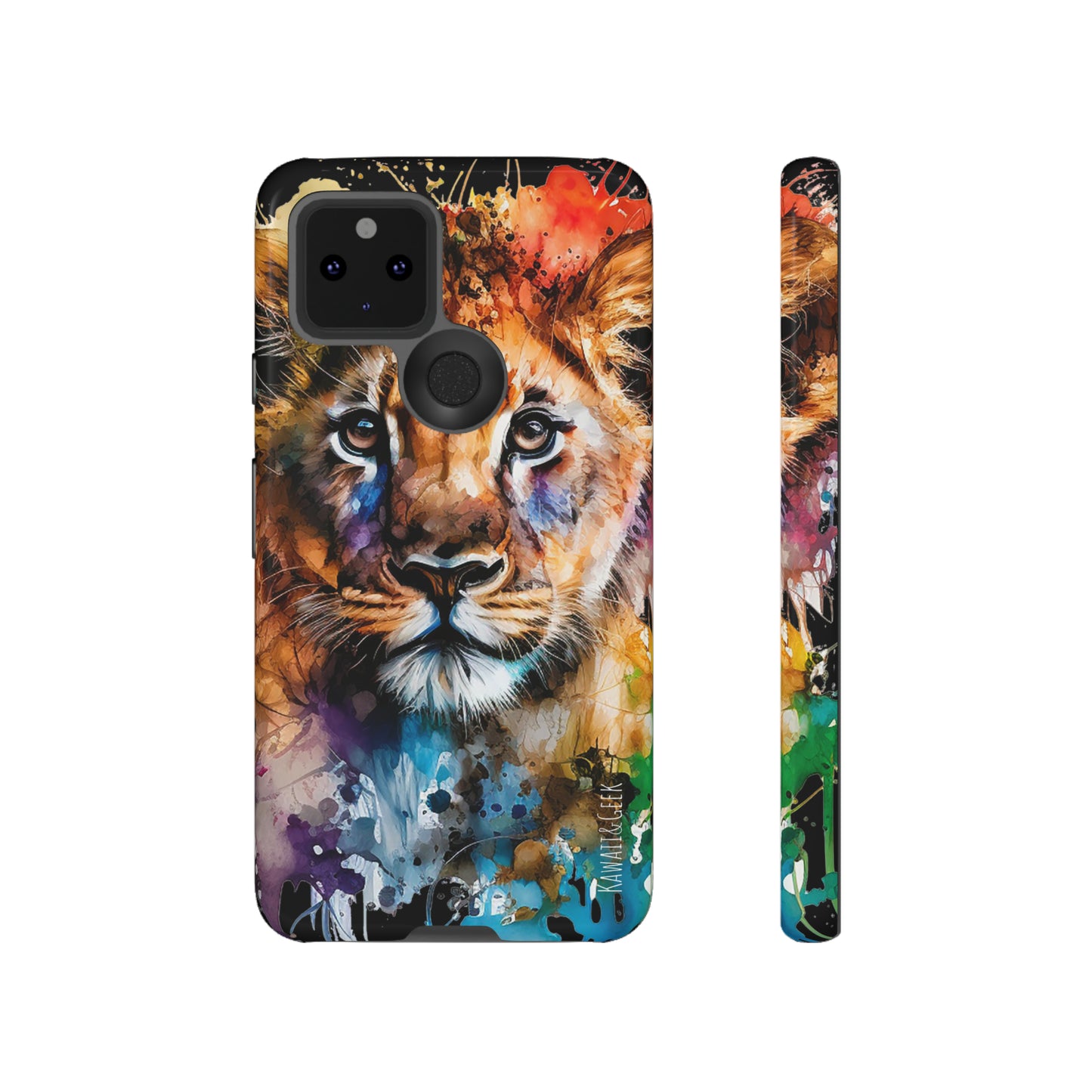 Watercolor Lion Cub Tough Phone Case - iPhone 15 compatible