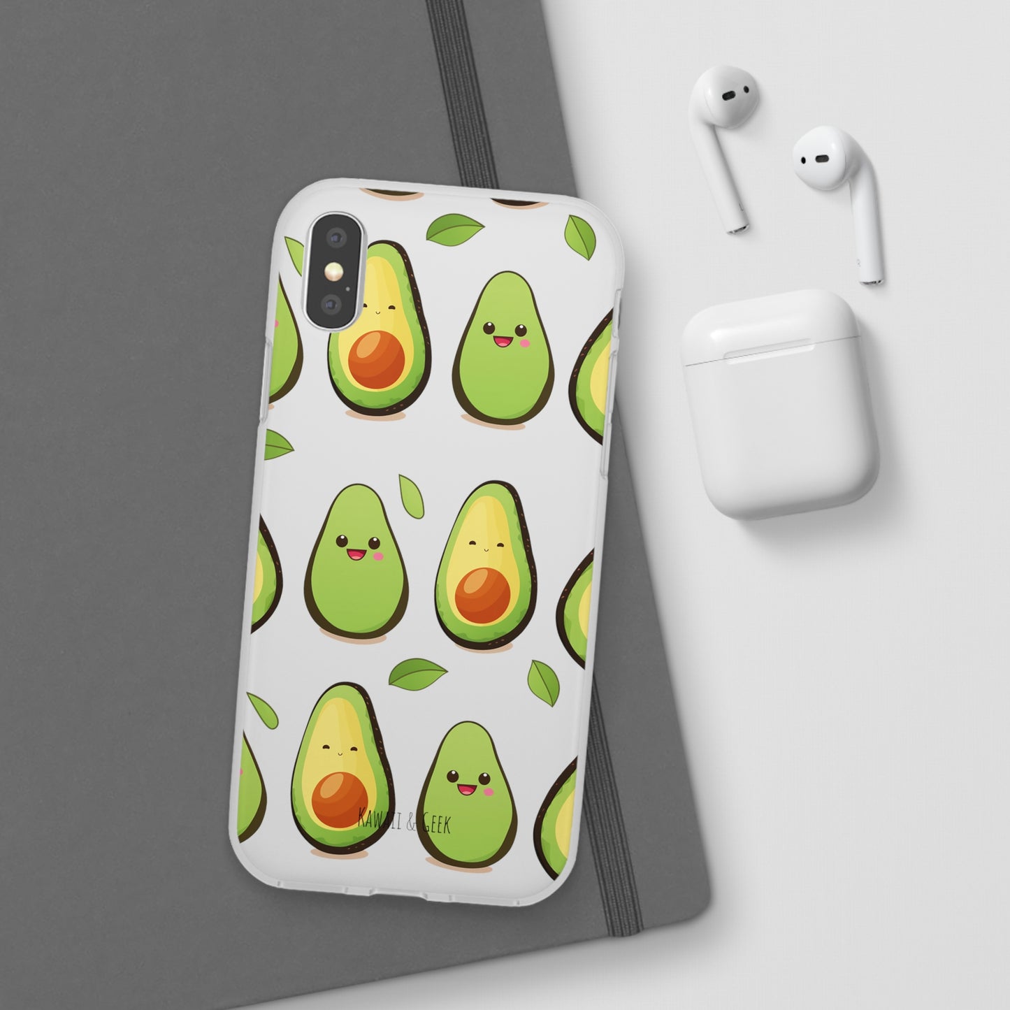 Cute Avocado Transparent Flexi Case: Perfect Blend of Style & Function