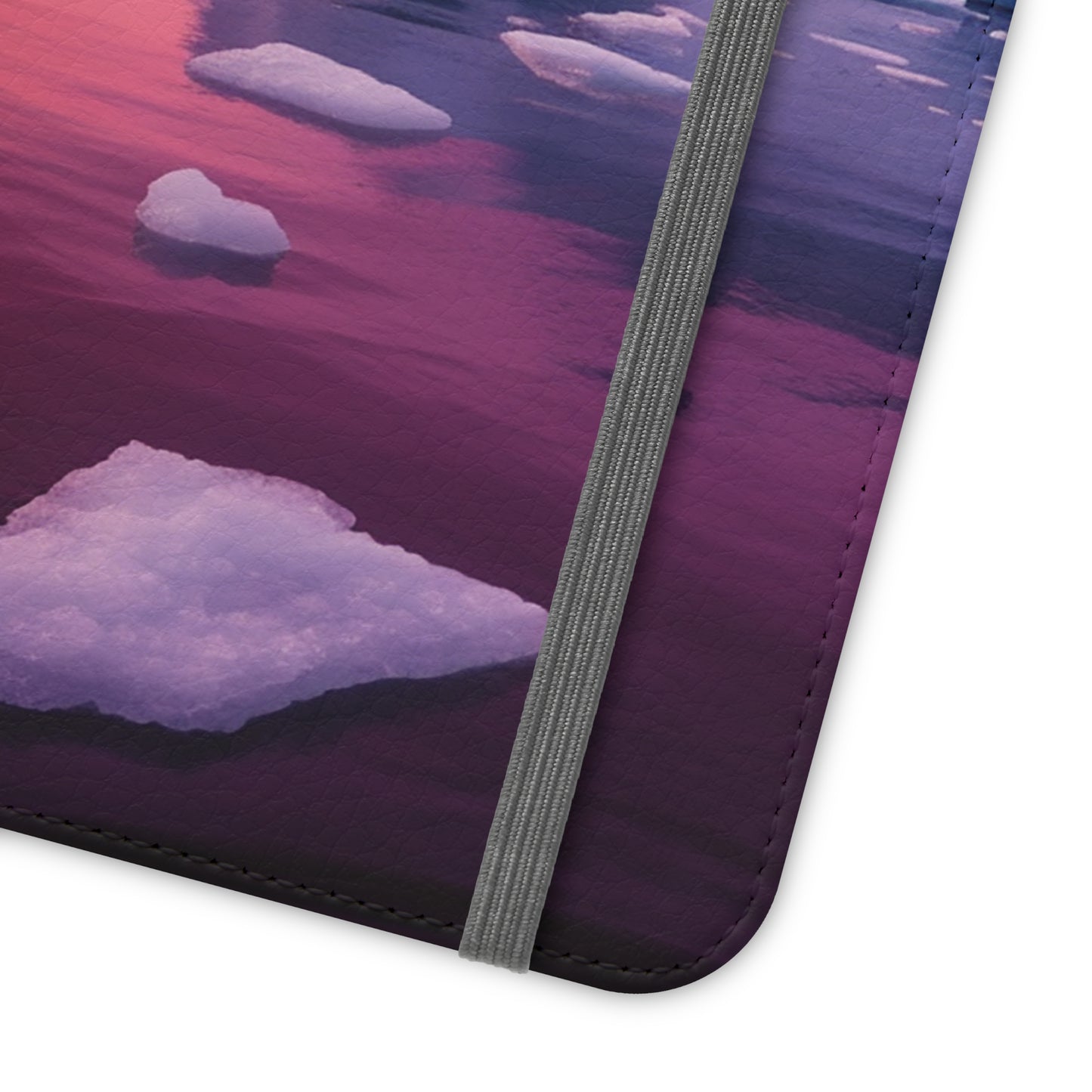 Pinky Arctic Landscape at Sunset Flip Phone Case - Capture the Serenity of Nature on Your Device