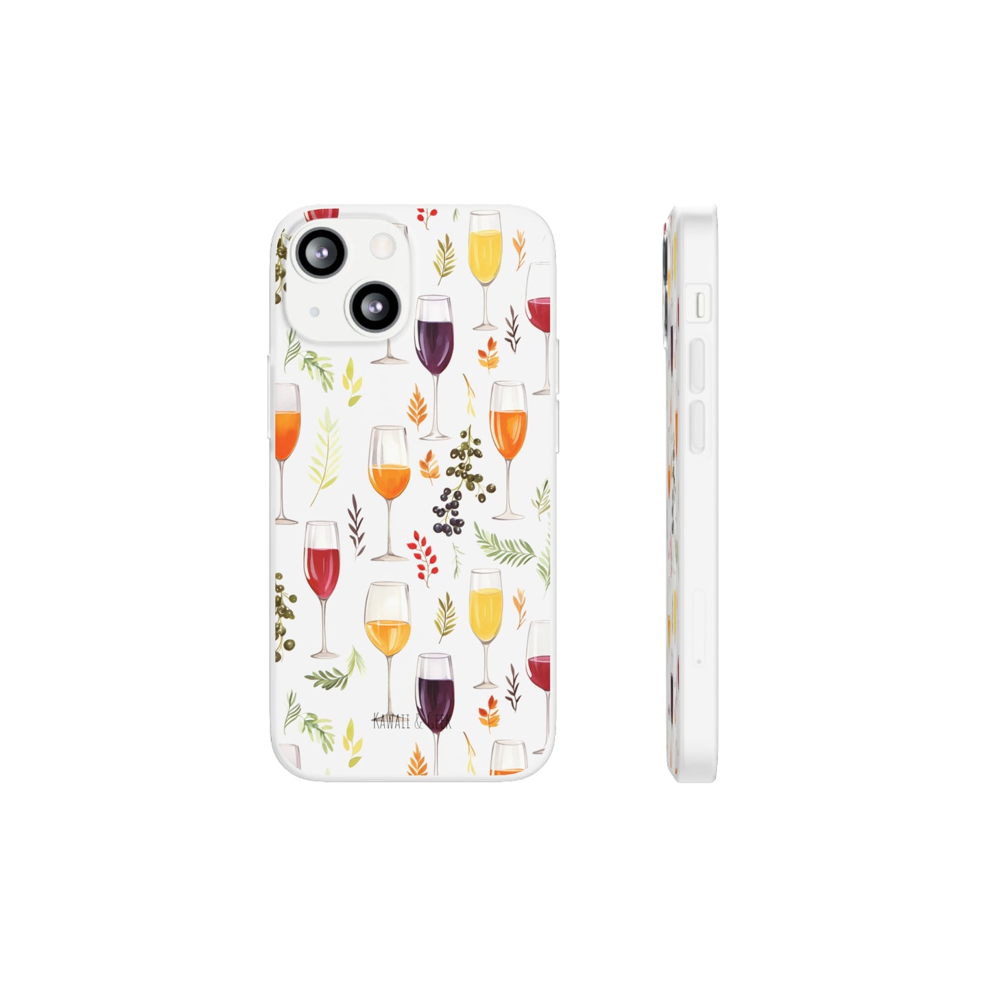 Elegant Wine Glasses Transparent Flexi Phone Case