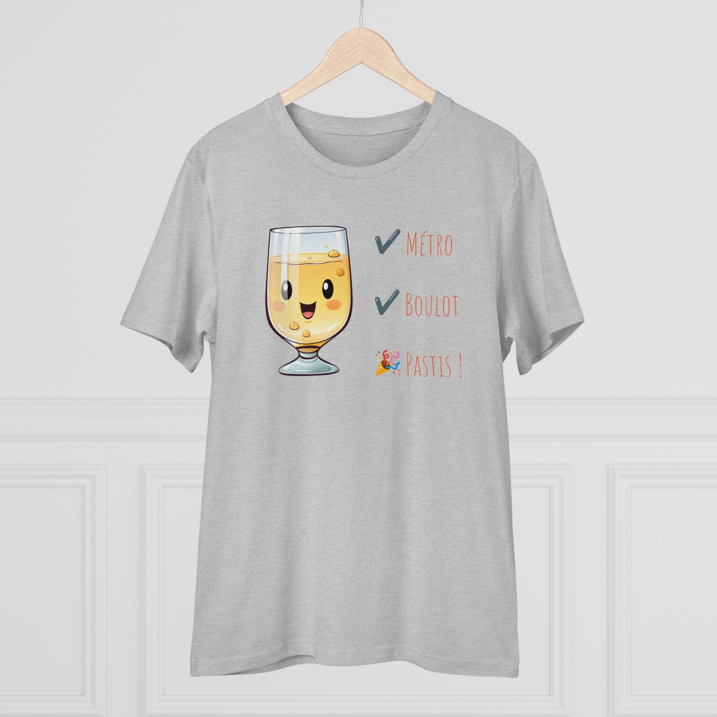 Métro, Boulot, Pastis T-Shirt - Cute Smiling Pastis Glass Design