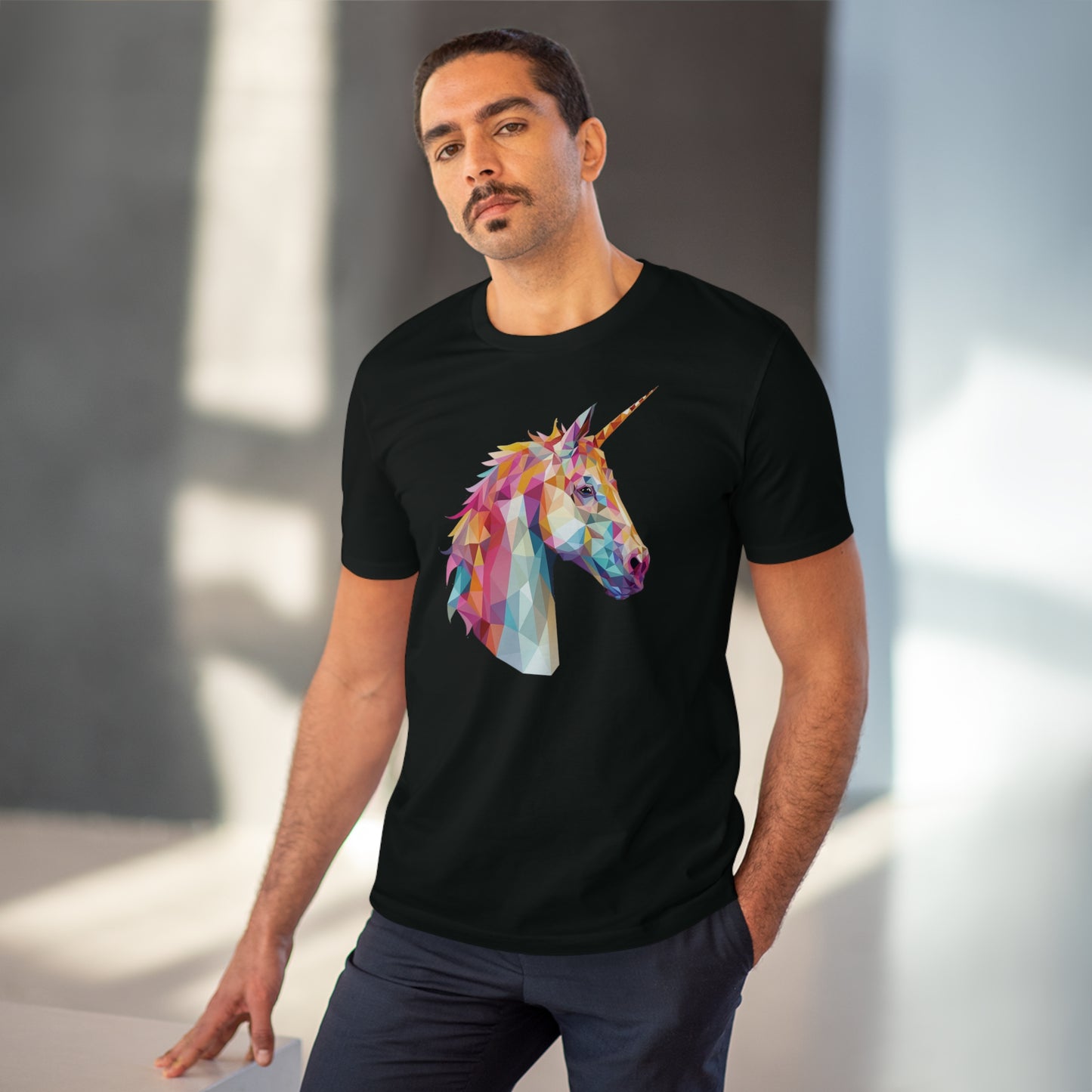 Unicorn Polygonal T-Shirt - Embrace Magical Elegance