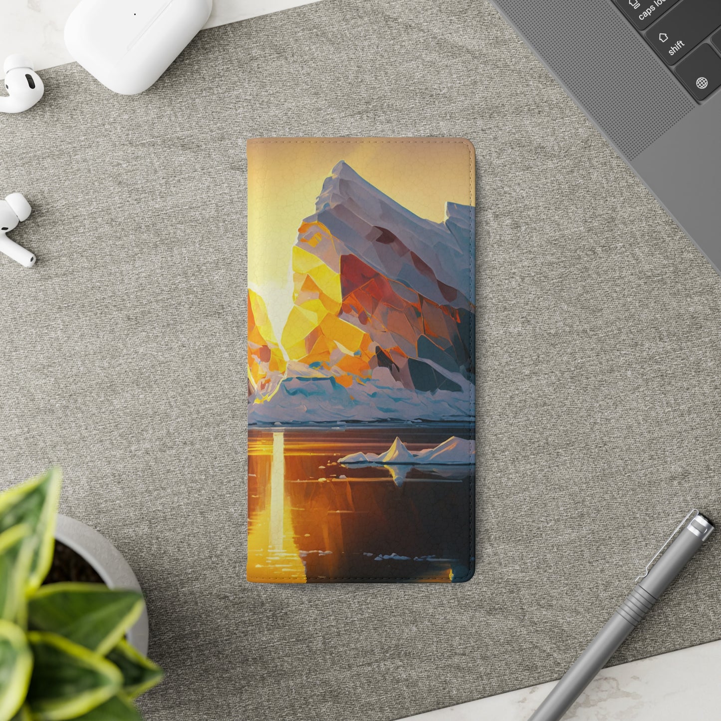 Arctic Landscape and Iceberg at Sunset Flip Phone Case - Capture the Serenity of Nature on Your Device