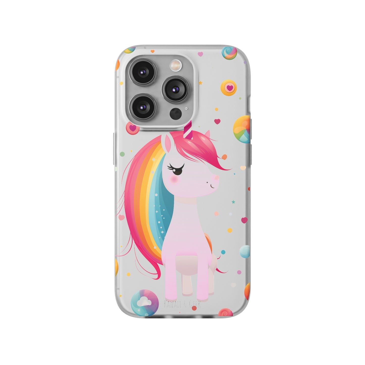 Kawaii Unicorn Flexi Transparent Phone Case