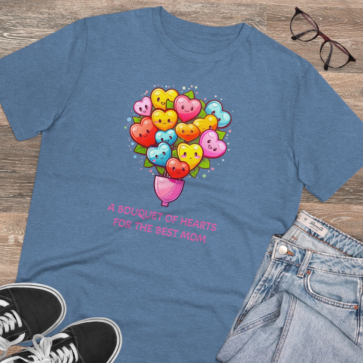 Bouquet of Hearts for the Best Mom" Unisex Eco-Friendly T-Shirt - Celebrate Mother's Day with Style and Sustainability