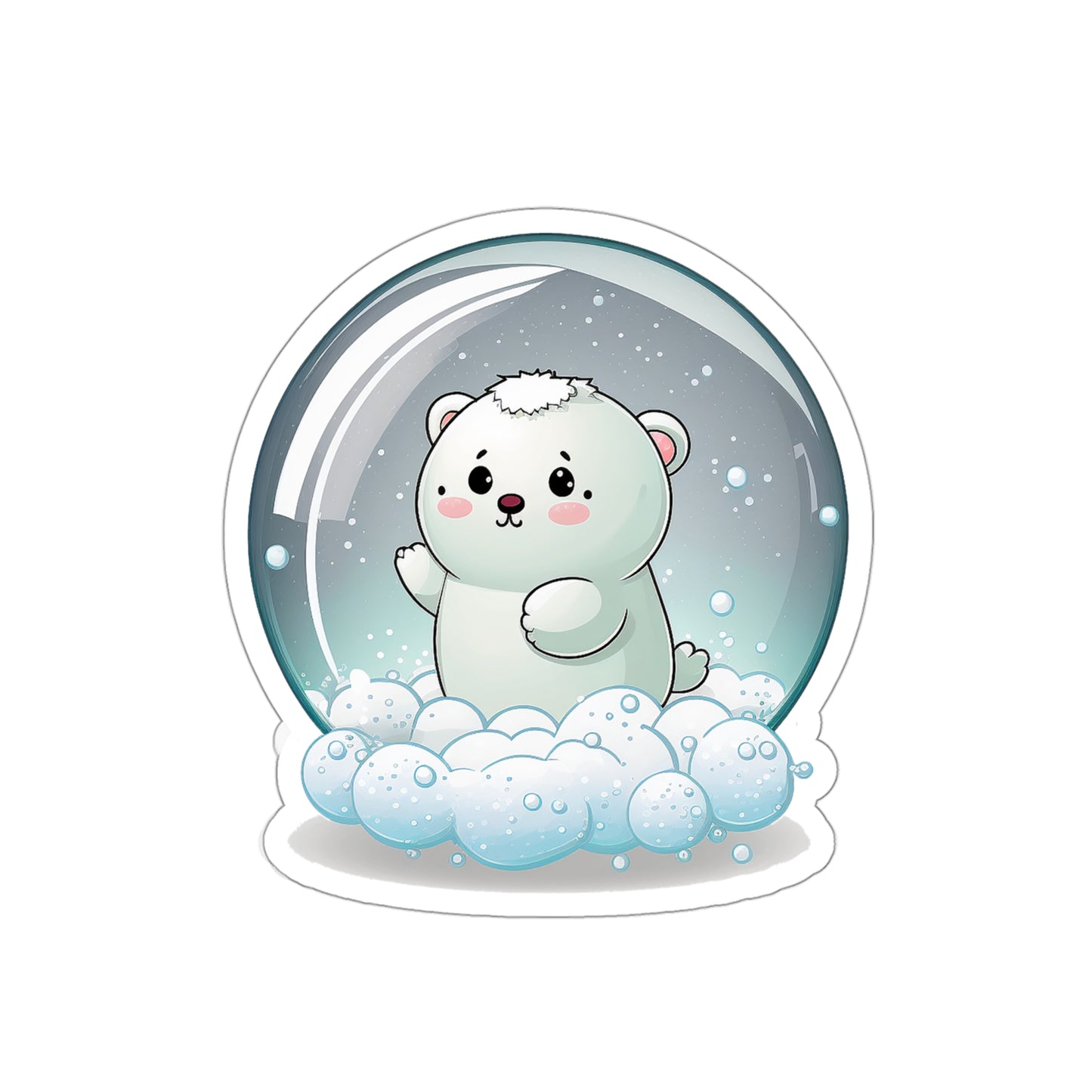 Cute Bear in a Snowball Sticker - Add Some Adorable and Festive Style to Your Tech