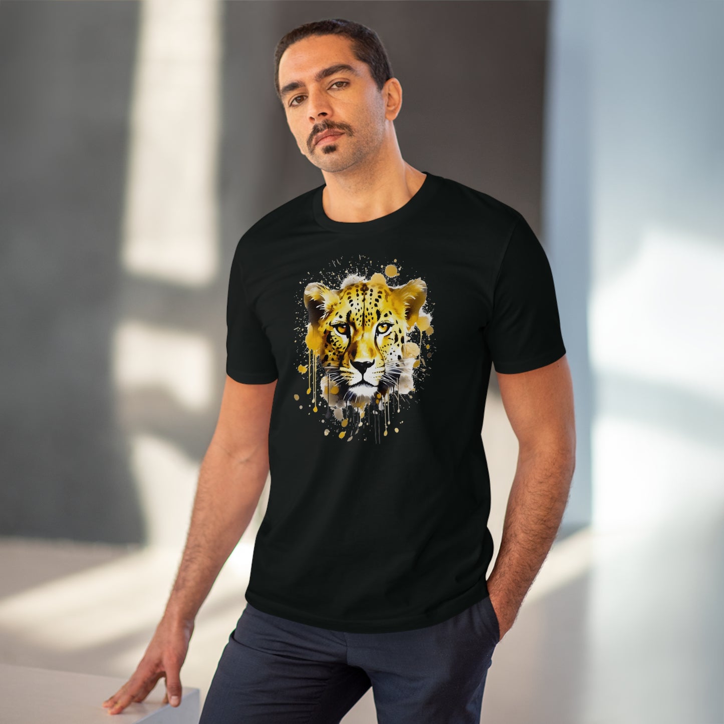 Cheetah T-Shirt in Watercolor Style - Unisex and Eco-Friendly - Embrace Wildlife with Style and Sustainability