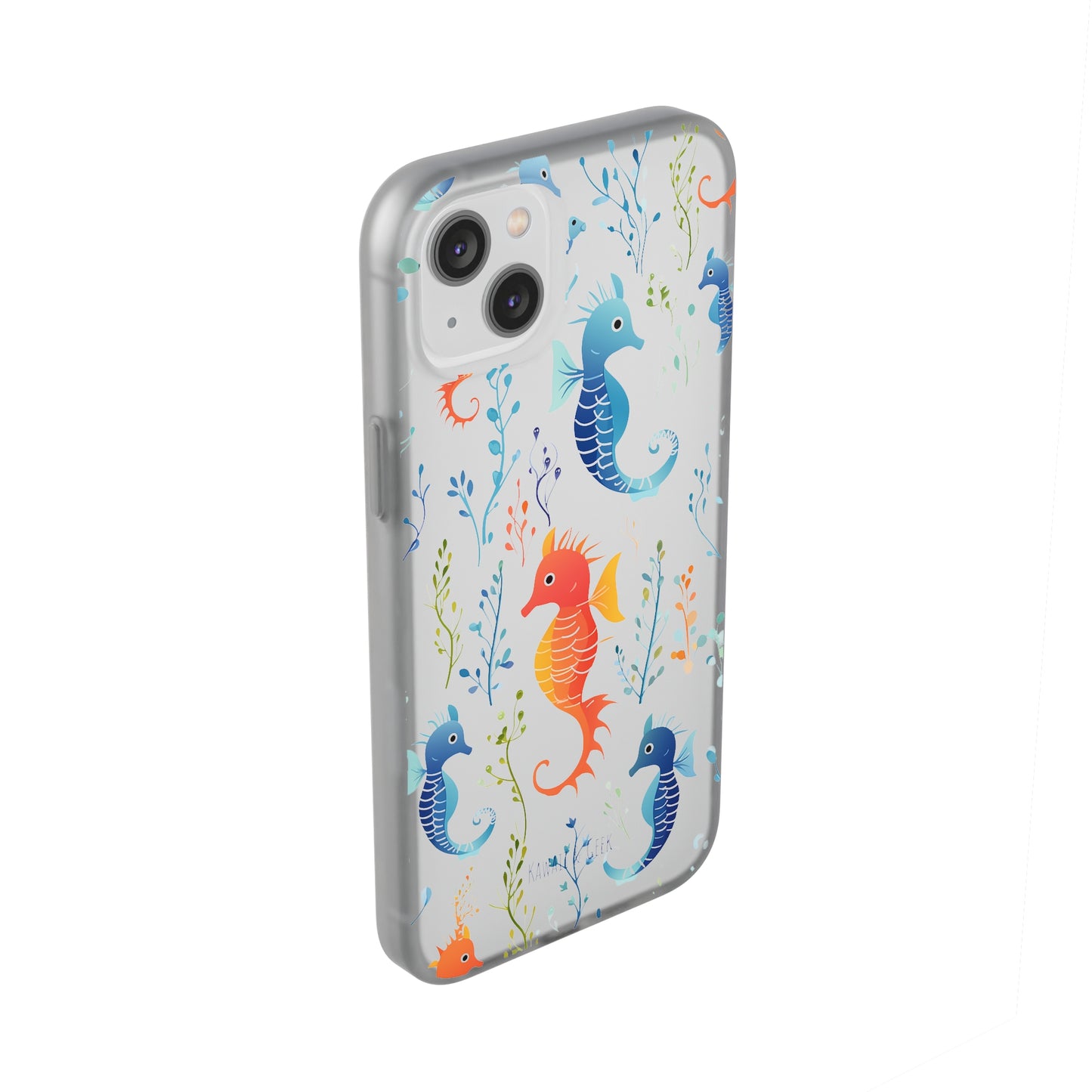 Underwater Seahorse Flexi Transparent phone Case : Dive into Cuteness!