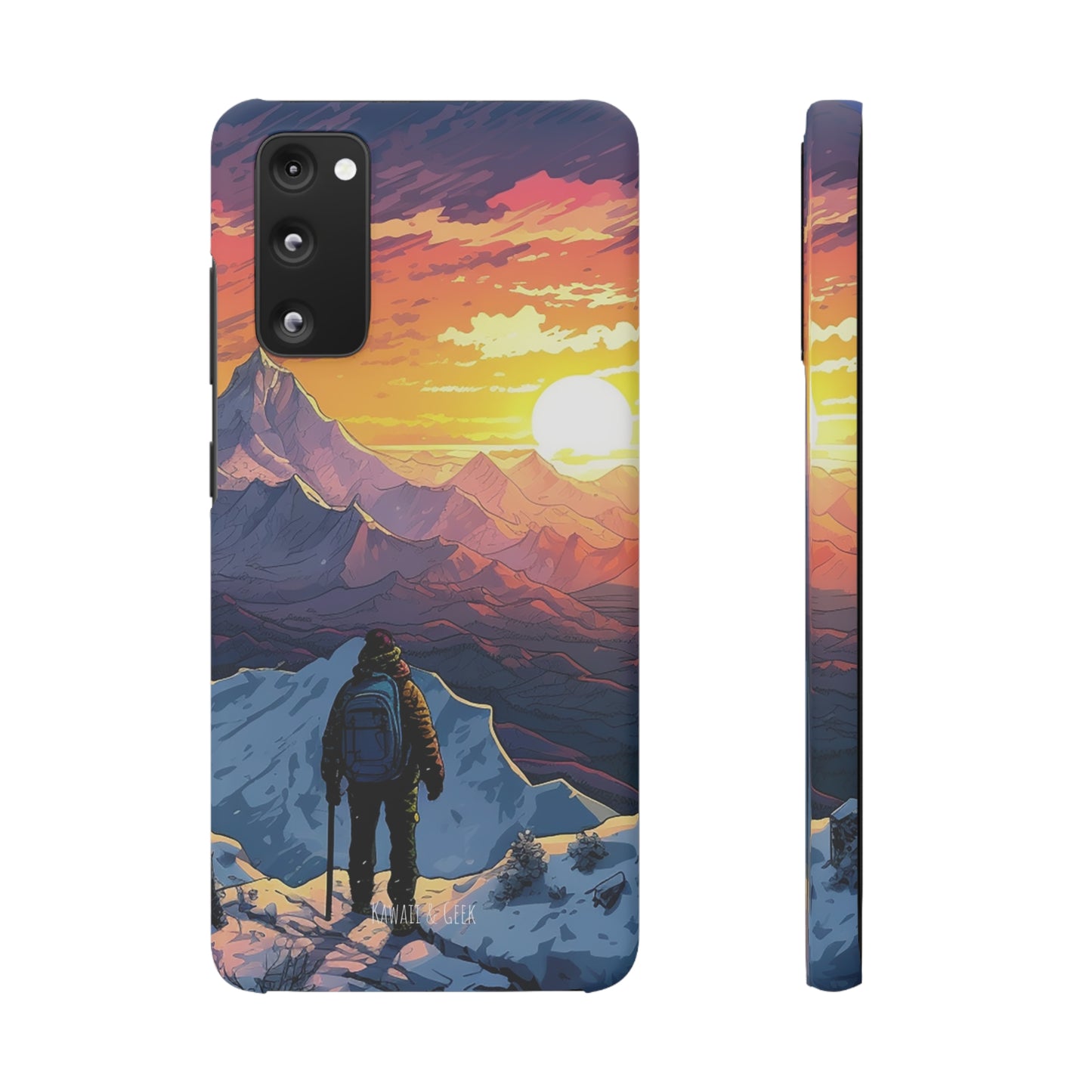 Snowy Mountain Landscape Sunset Phone Case - Embrace the Beauty of Nature on Your Device