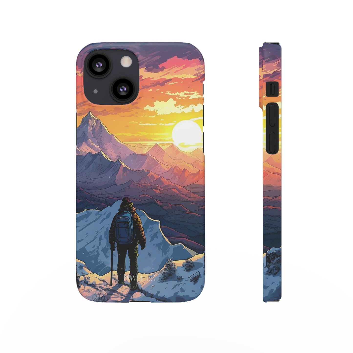 Snowy Mountain Landscape Sunset Phone Case - Embrace the Beauty of Nature on Your Device