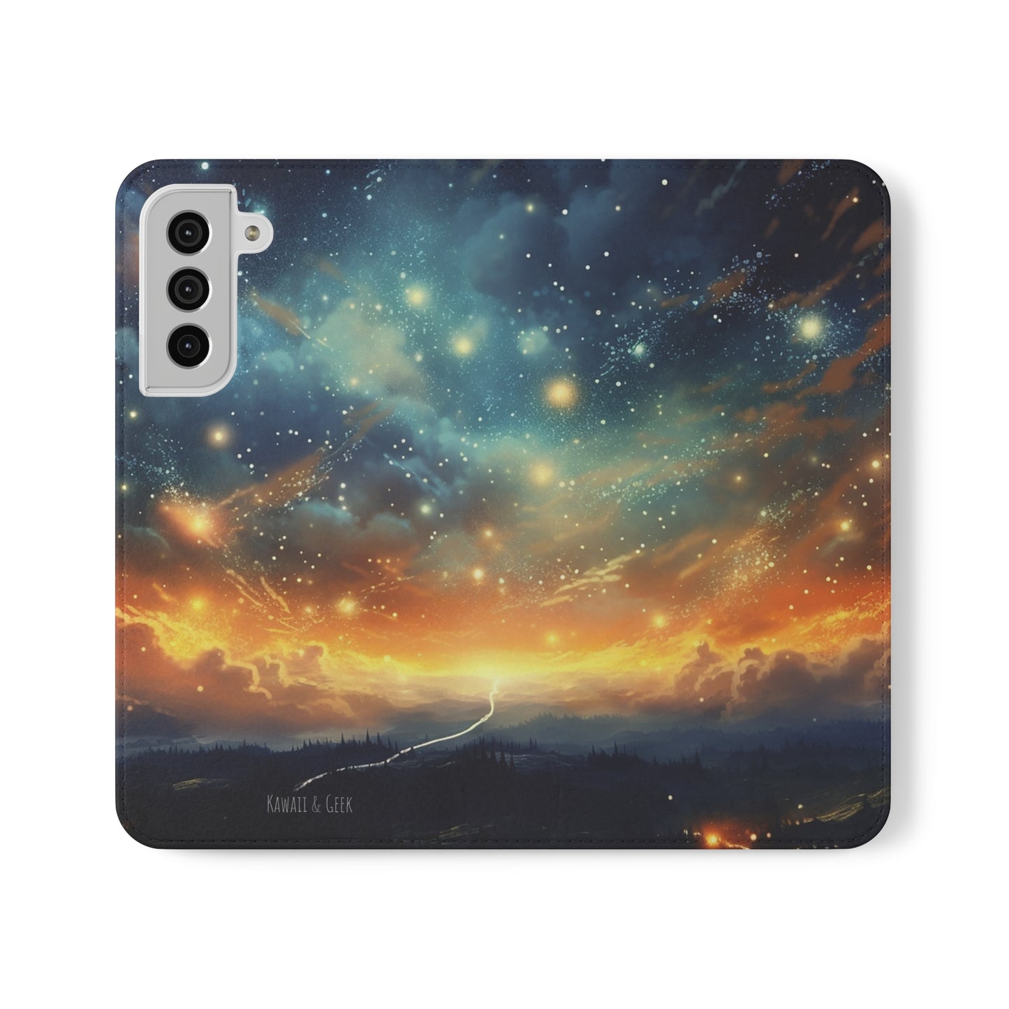 Wonderful Starry Night Flip Phone Case - Embrace the Beauty of the Night Sky