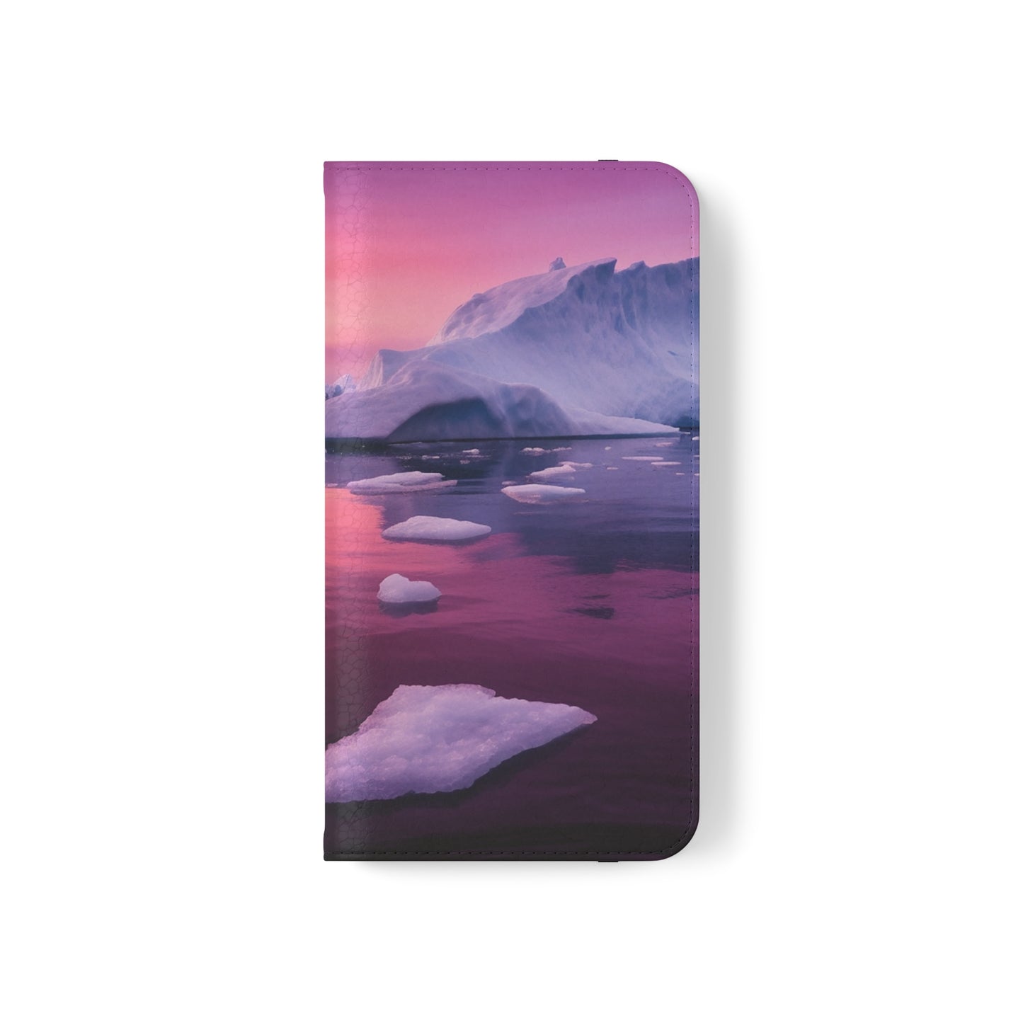 Pinky Arctic Landscape at Sunset Flip Phone Case - Capture the Serenity of Nature on Your Device