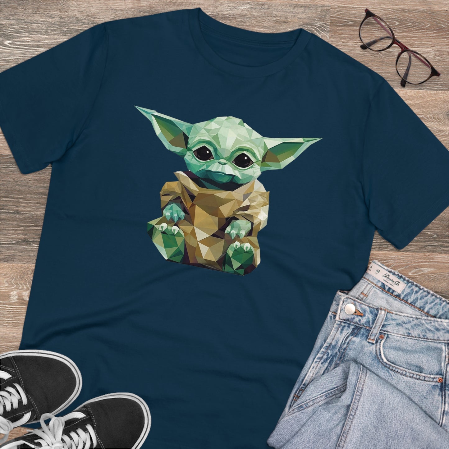 Baby Yoda Grogu Polygonal T-Shirt - Embrace Adorable Force - Star Wars