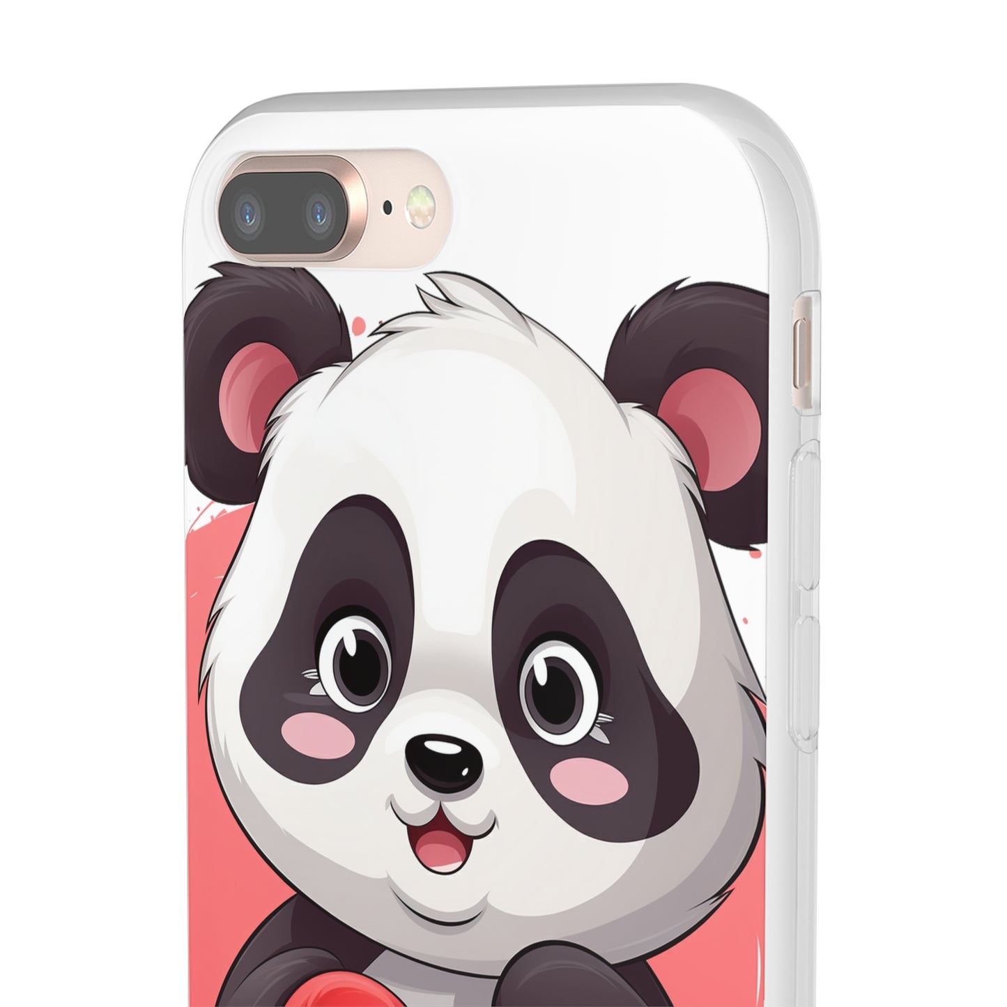 Valentine's Panda Heart Phone Case - Flexi & Semi-Transparent