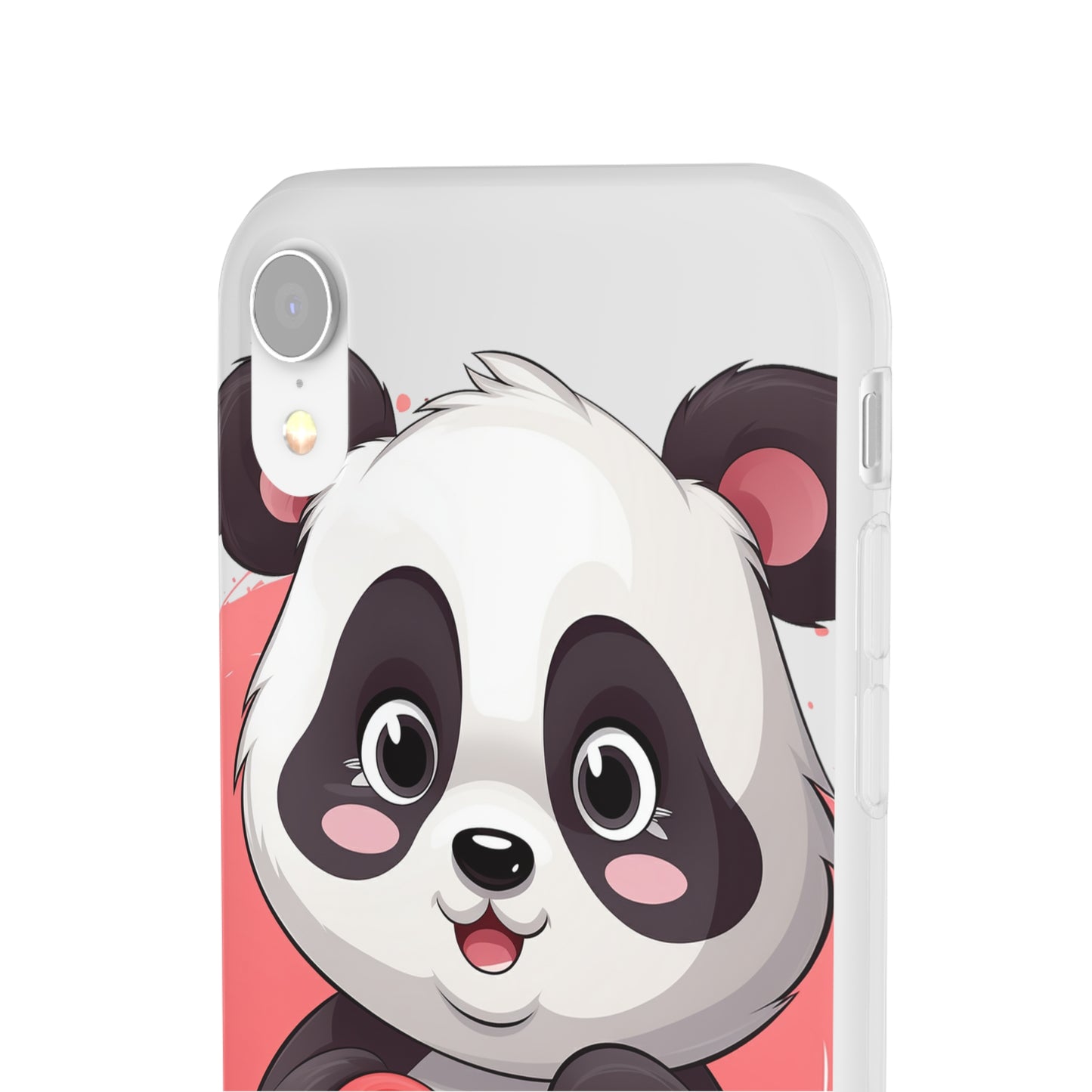 Valentine's Panda Heart Phone Case - Flexi & Semi-Transparent