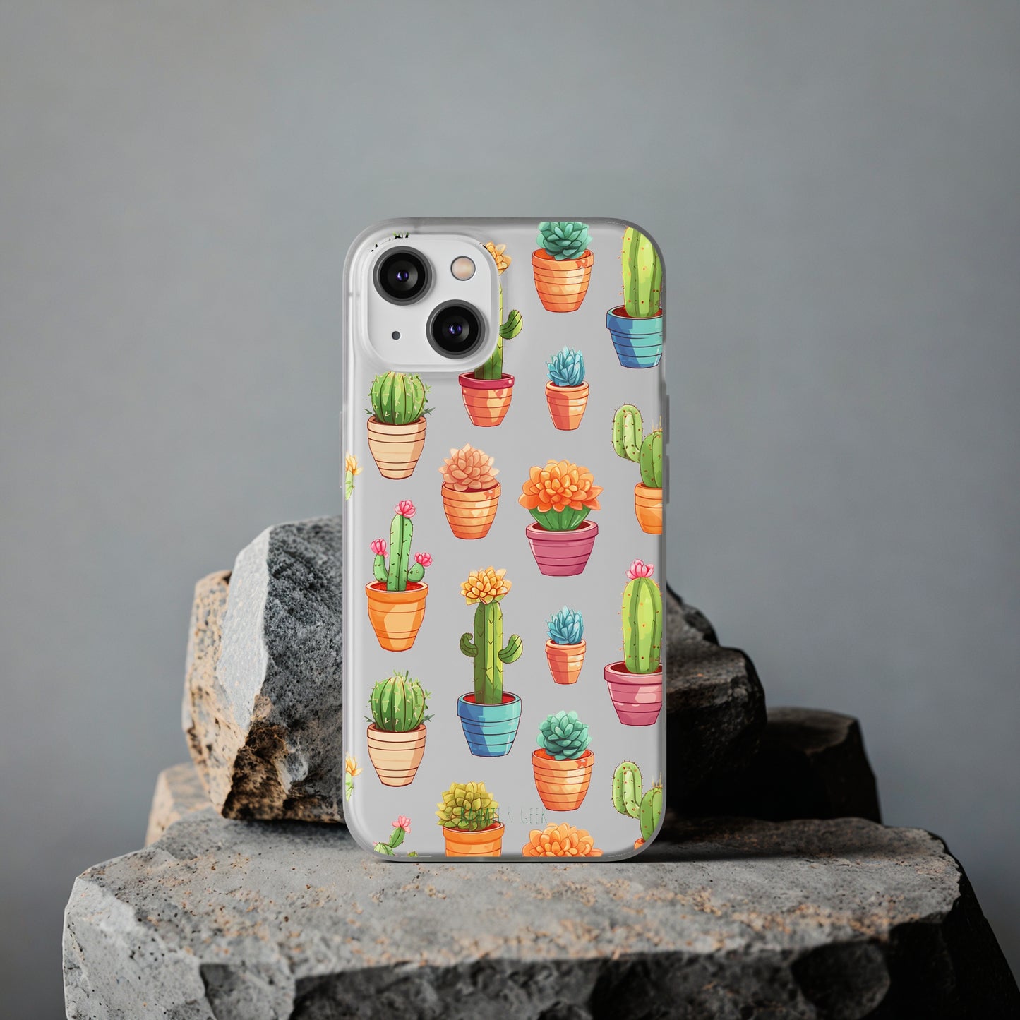 Charming Cactus Flexi and semi Transparent Phone Case