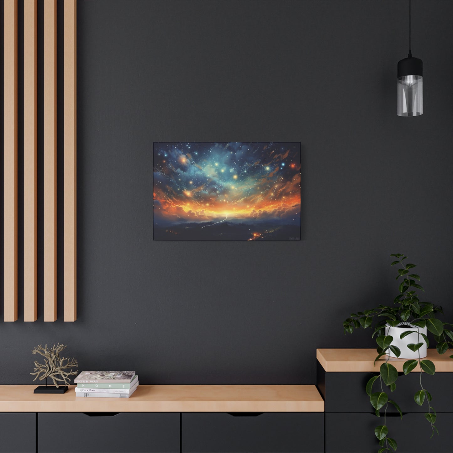 Night Sky Landscape Canvas - Immerse Yourself in a Breathtaking Starry Night