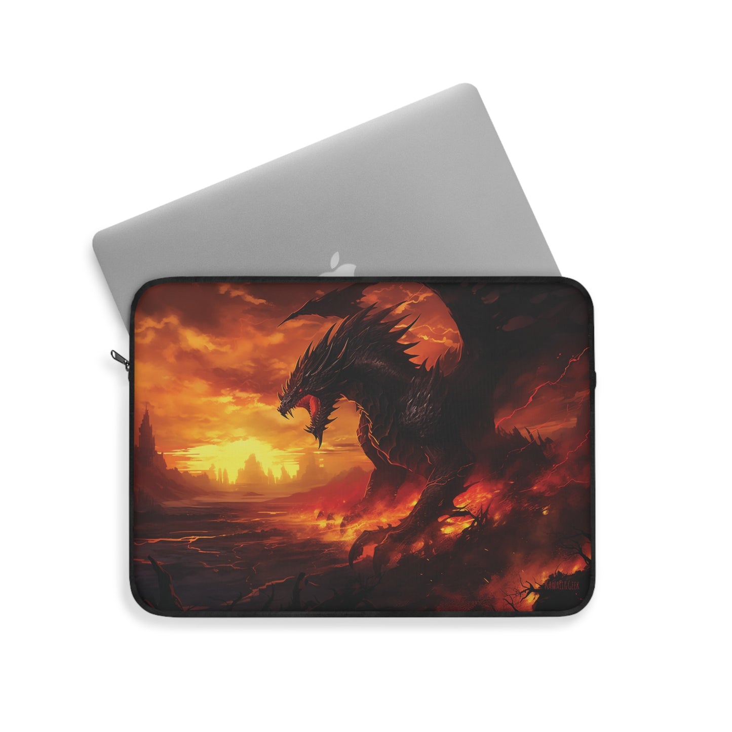 Unleash the Power: Gigantic Fire Dragon Laptop Sleeve