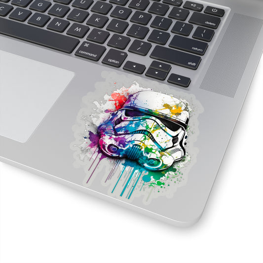 Watercolor Stormtrooper Helmet Sticker - Add Some Colorful Style to Your Tech