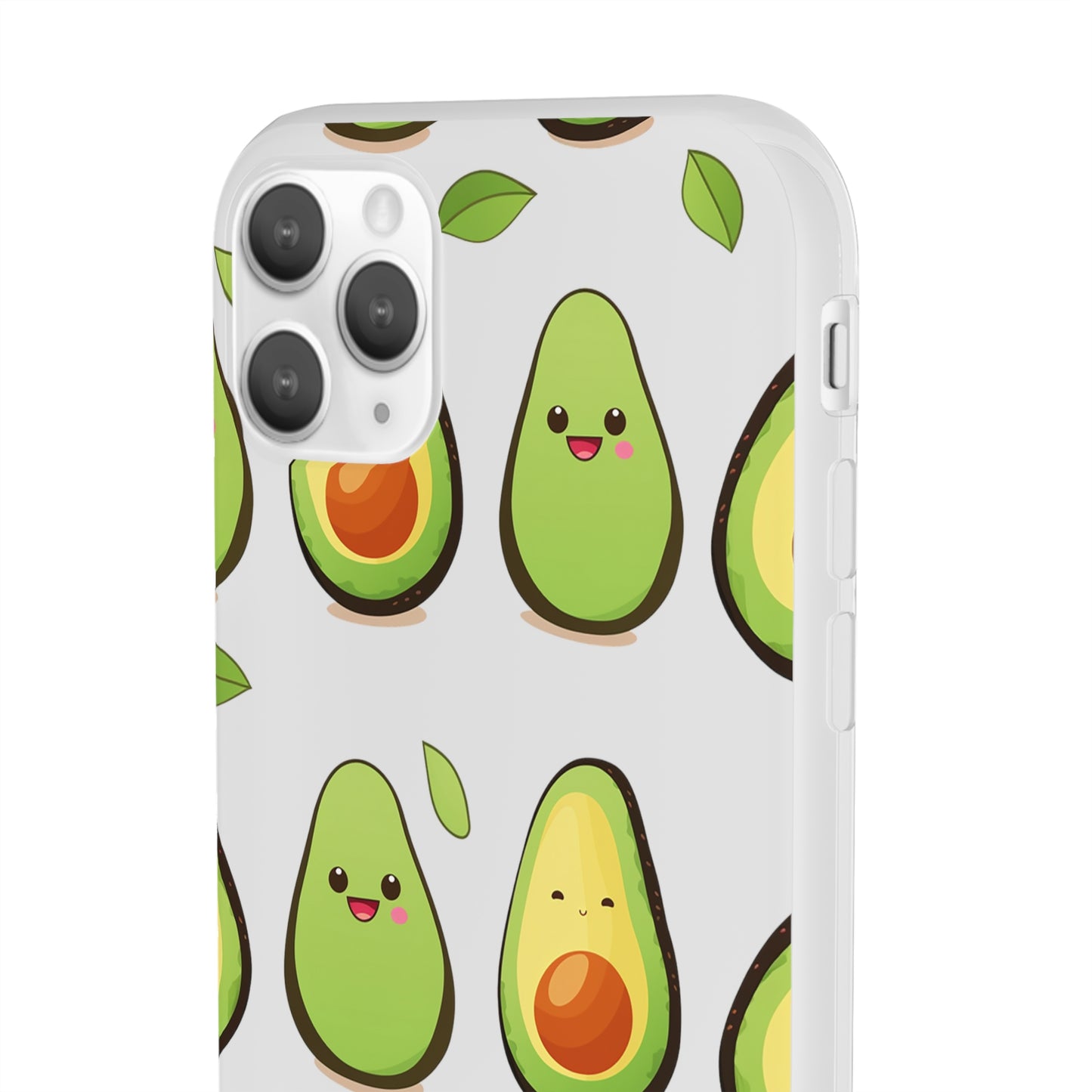 Cute Avocado Transparent Flexi Case: Perfect Blend of Style & Function