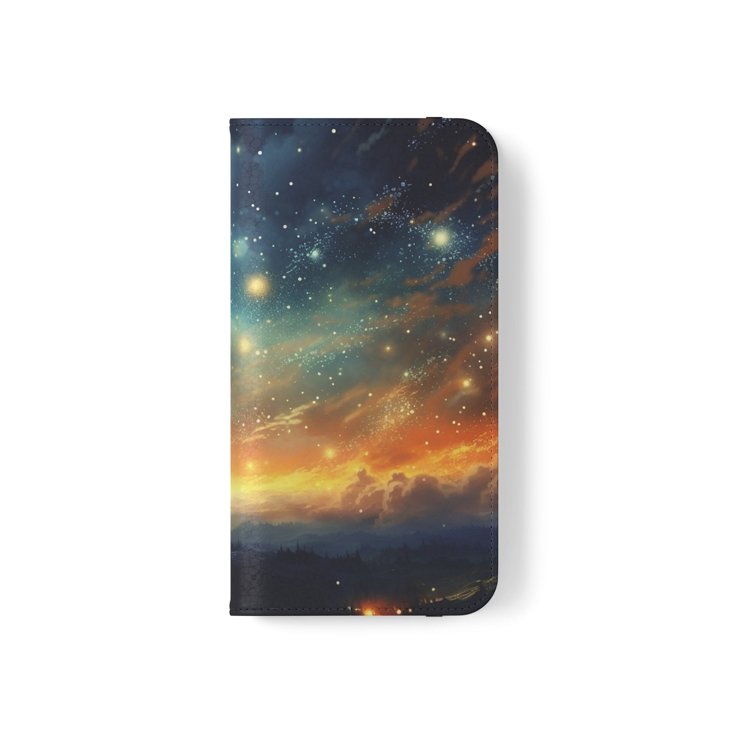 Wonderful Starry Night Flip Phone Case - Embrace the Beauty of the Night Sky