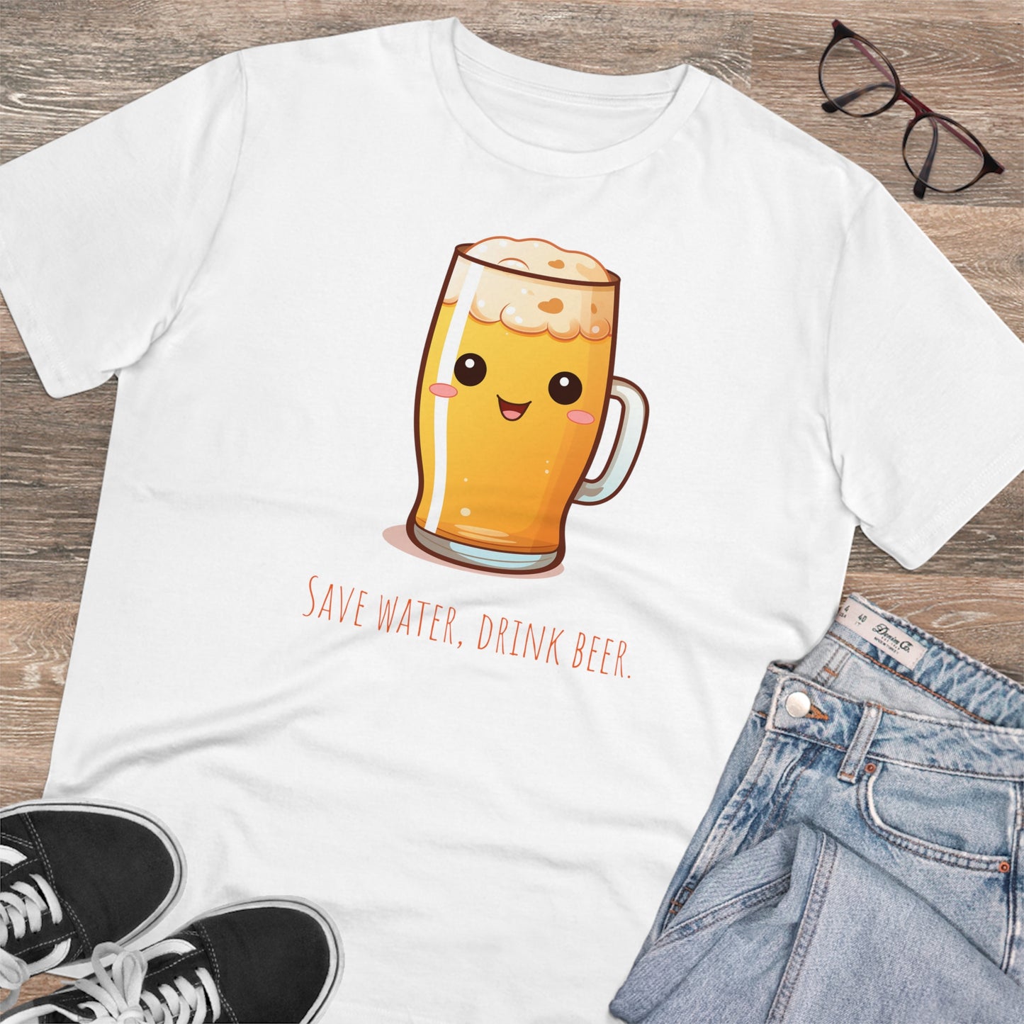 Eco-Friendly Unisex Beer T-Shirt - 'Save Water, Drink Beer'