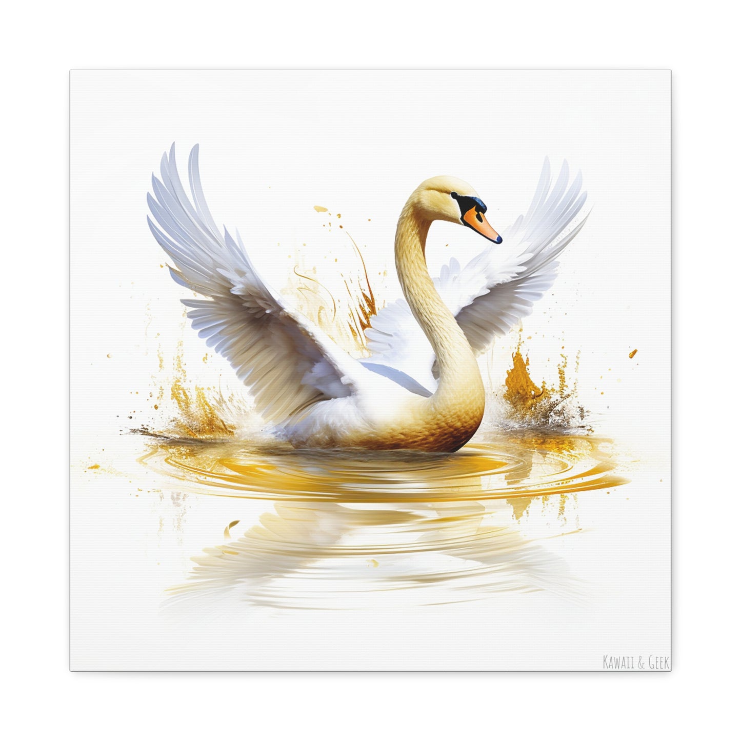 Majestic White Swan Watercolor Canva - Capture the Elegance of Nature in Art