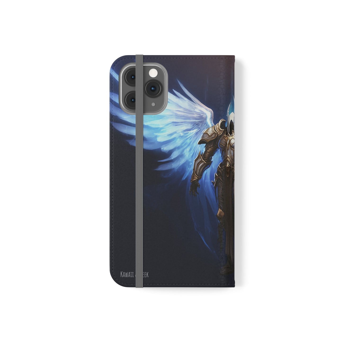 Archangel Flip Phone Case: Ethereal Wings & Sword Design