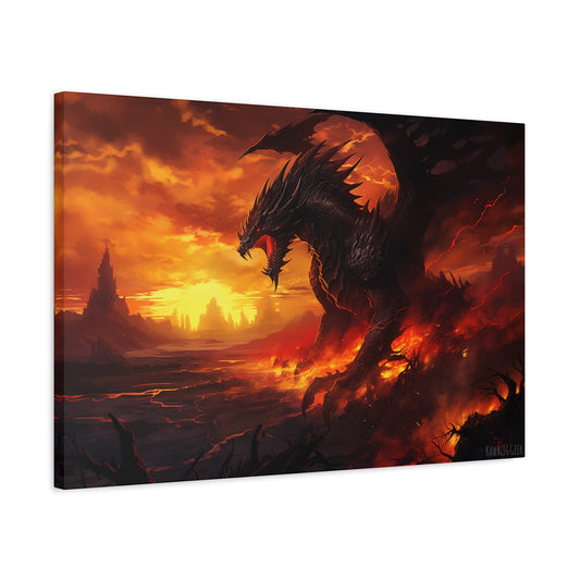 Unleash the Mighty: Gigantic Fire Dragon Canvas