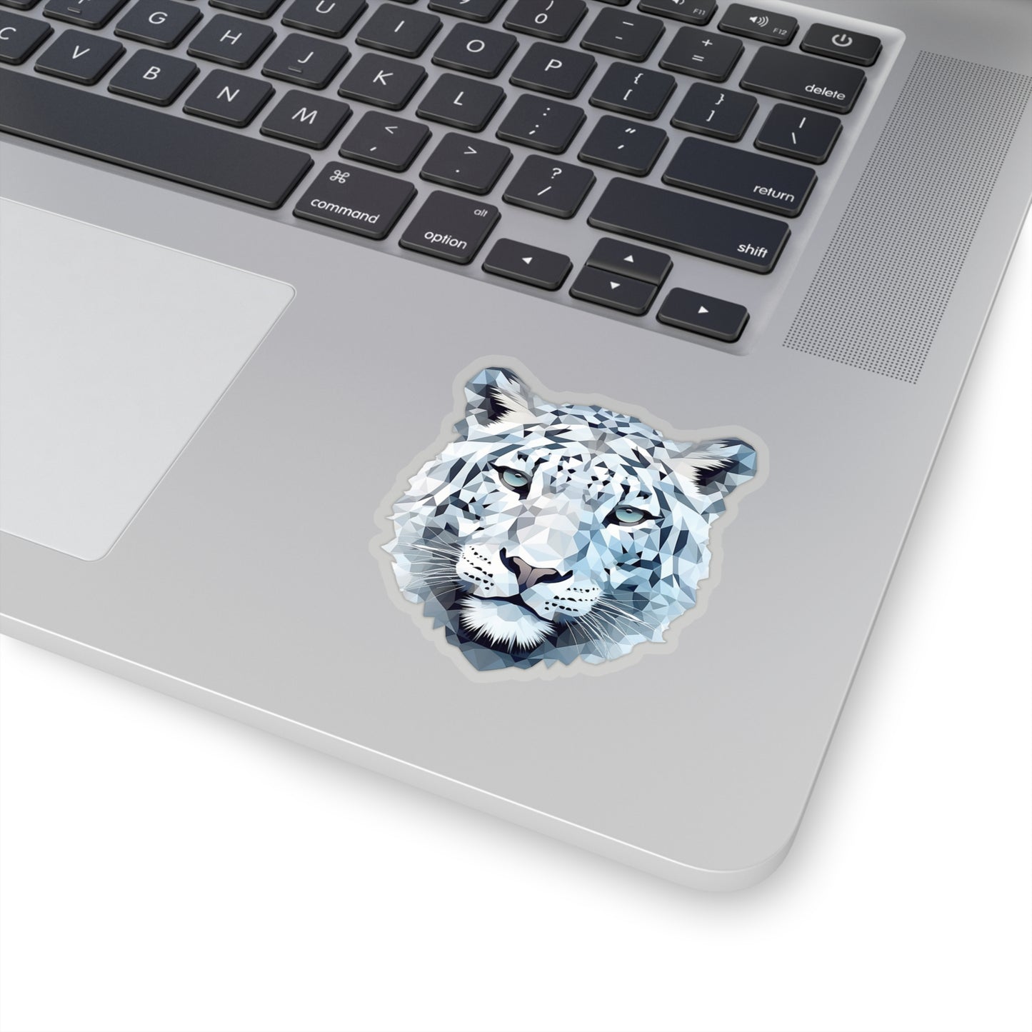 Snow Leopard Sticker - Graceful Majesty in Geometric Form