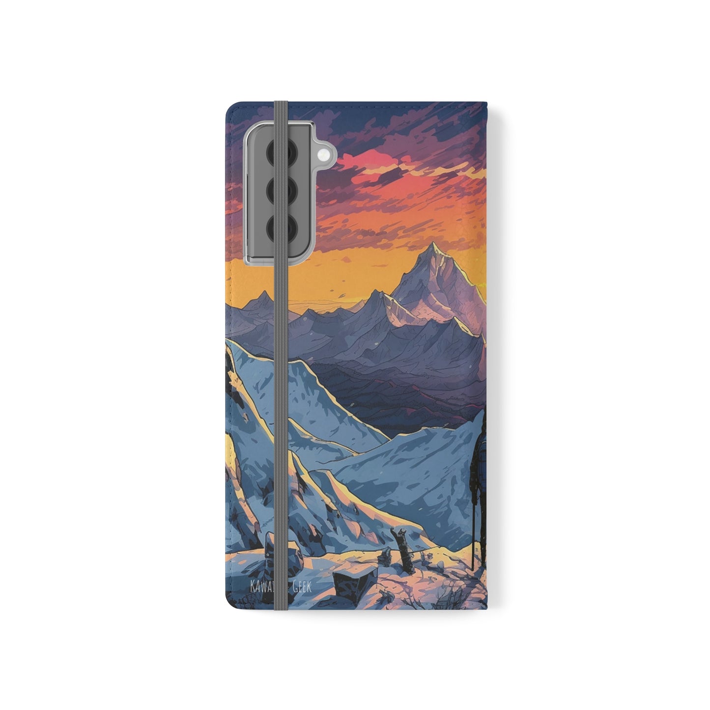 Snowy Mountain Landscape Sunset Flip Phone Case - Embrace the Beauty of Nature on Your Device