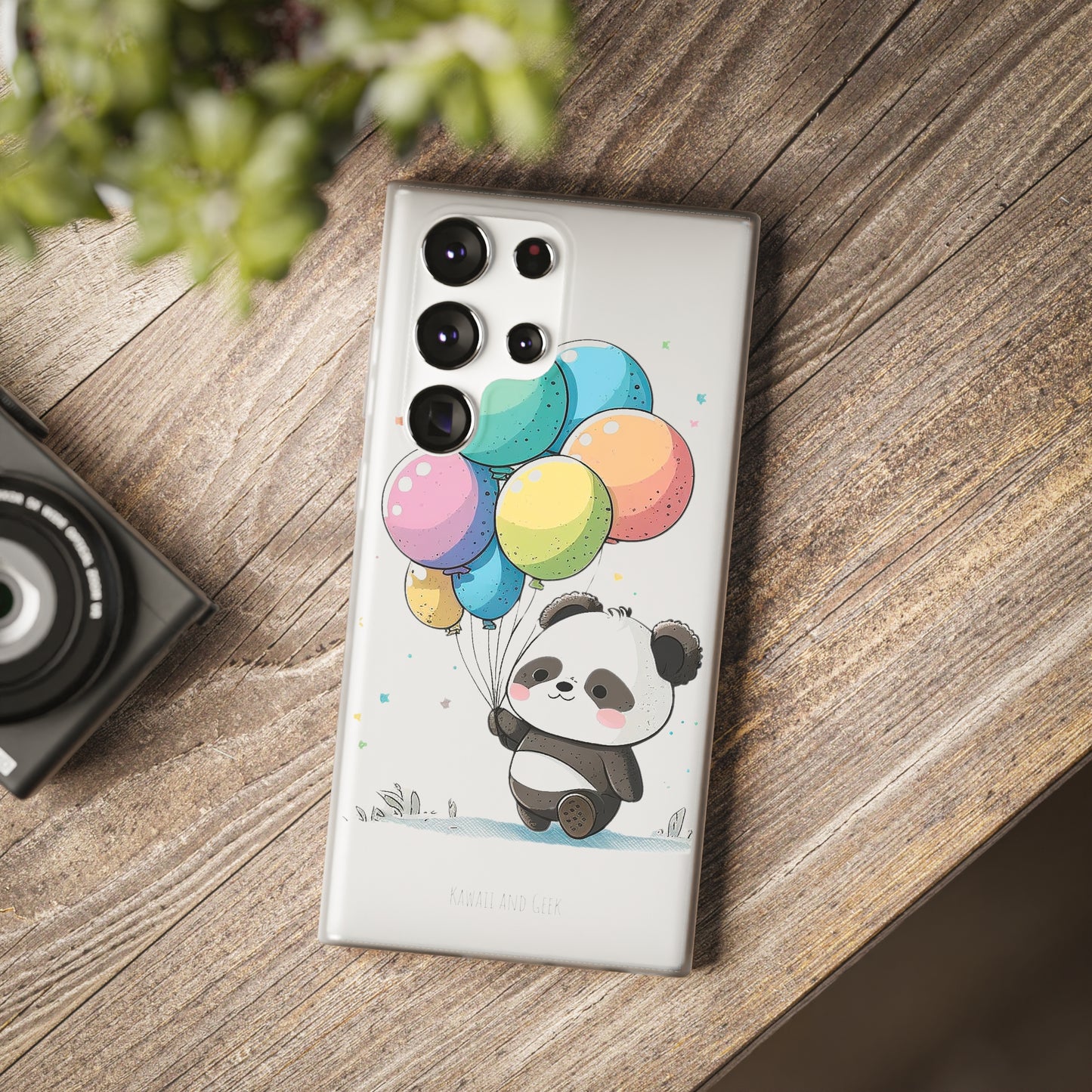 Cute Panda with Balloons flexi Smartphone Case - Add Some Adorable and Protective Style to Your Device