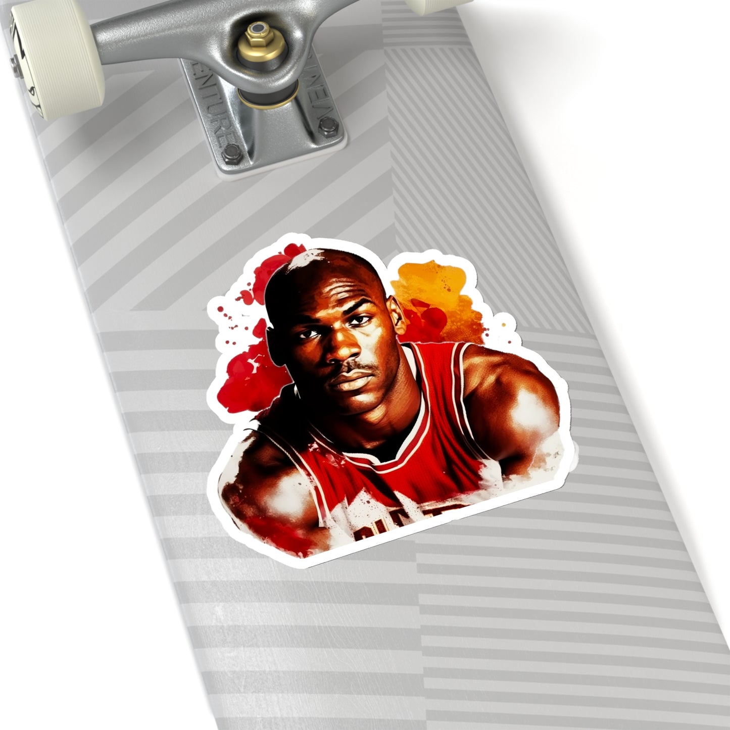 Michael Jordan in Watercolor Style Sticker - Add Some Iconic and Artistic Style to Your Tech