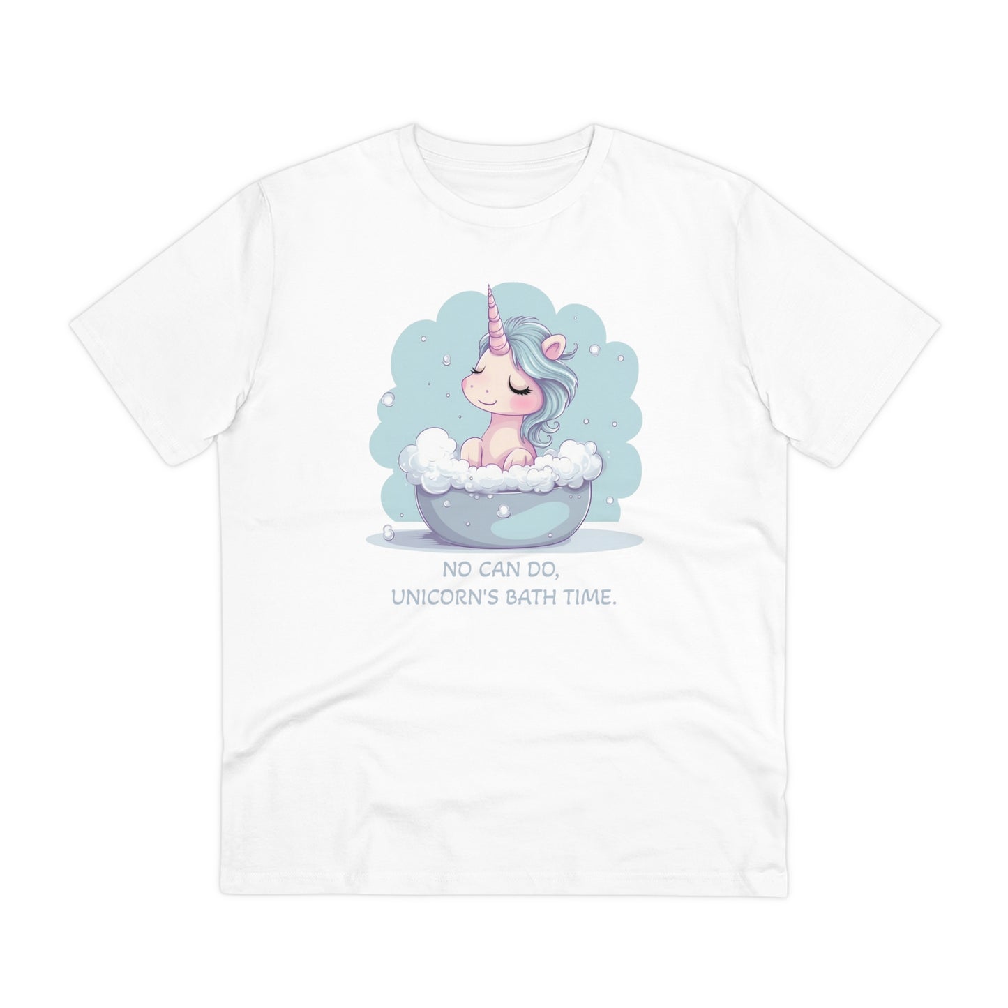 Unicorn T-shirt "No Can Do, Unicorn's Bath Time" Eco-Friendly T-Shirt - Unisex Fashion with a Playful Twist